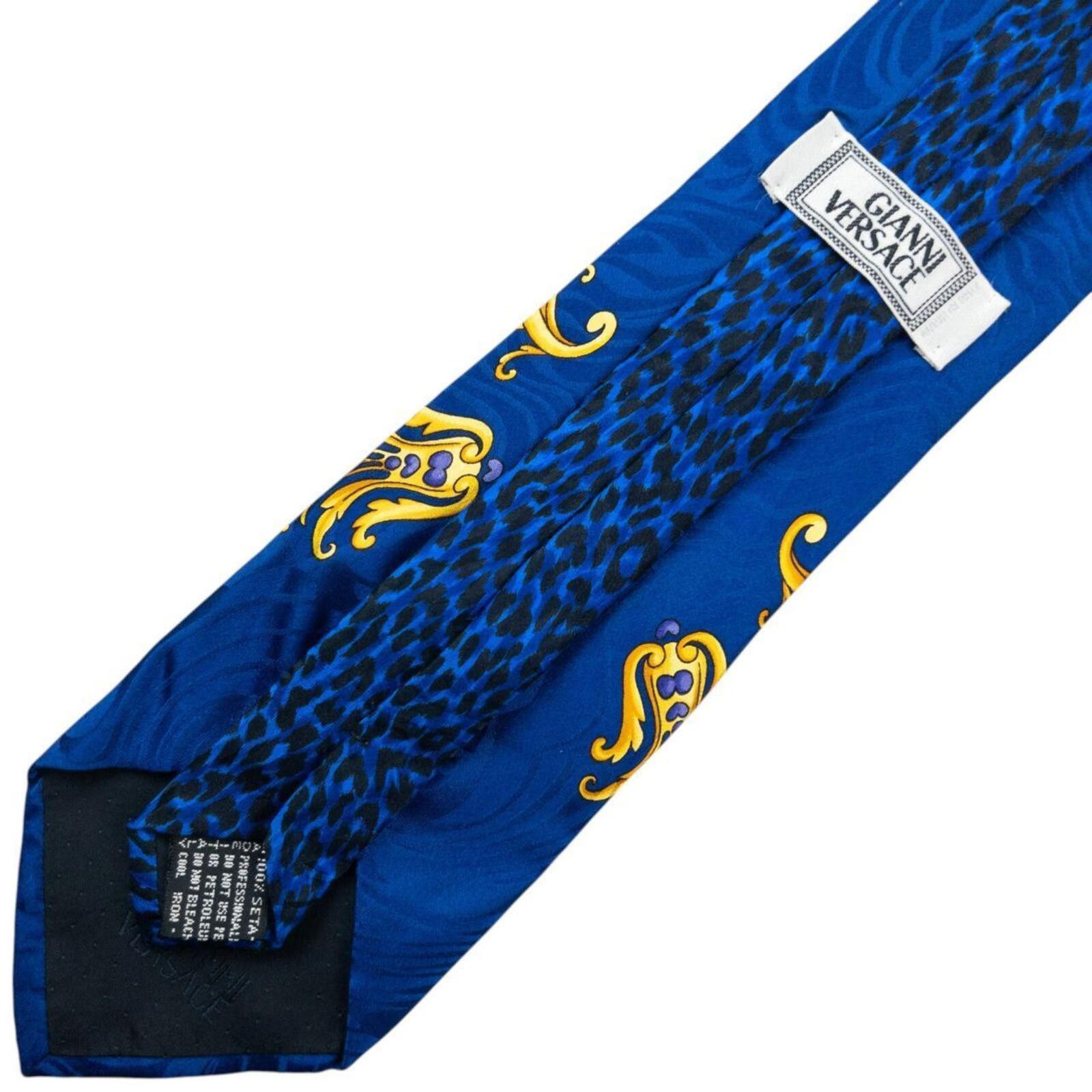 Versace Vintage 90s Gianni Versace Baroque Leopard Print Silk Tie Size ONE SIZE - 6 Thumbnail