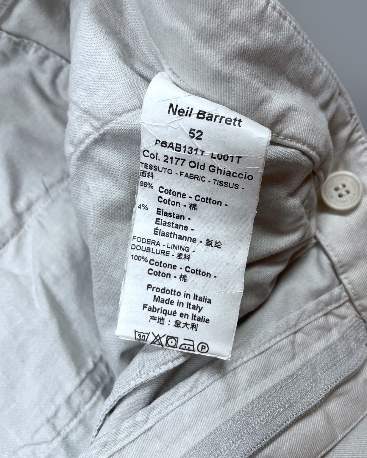 Neil Barrett Men's Neil Barrett Chiaccio Grey Chino Pants Size 52 Size US 34 / EU 50 - 12 Thumbnail