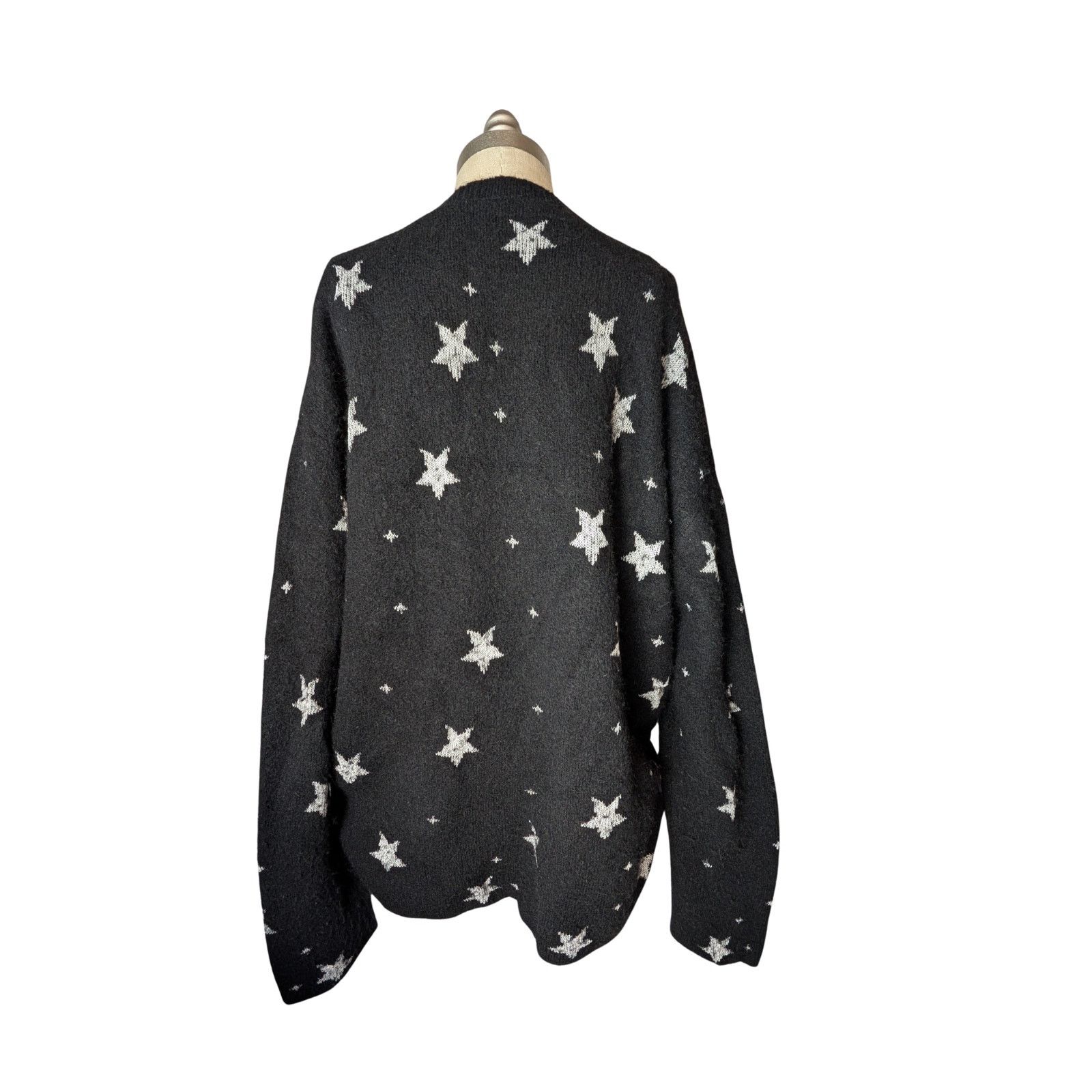Allsaints AllSaints Stars Crew Ngeck Knitted Long-sleeve Black Sweater Size US XXL / EU 58 / 5 - 2 Thumbnail