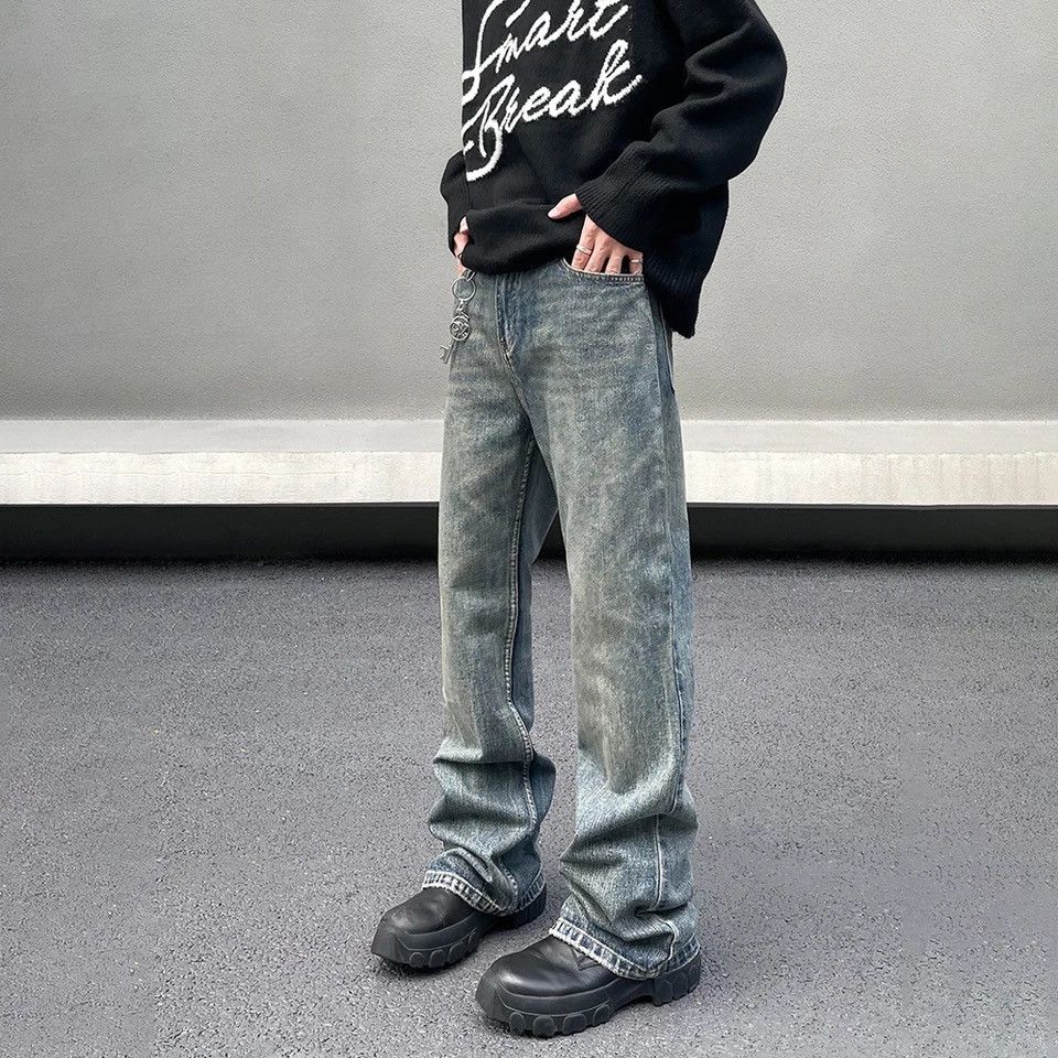 Denime × Japanese Brand × Vintage Jeans Men Y2k Streetwear Casual Straight-leg Baggy Stacked Size US 27 - 2 Thumbnail