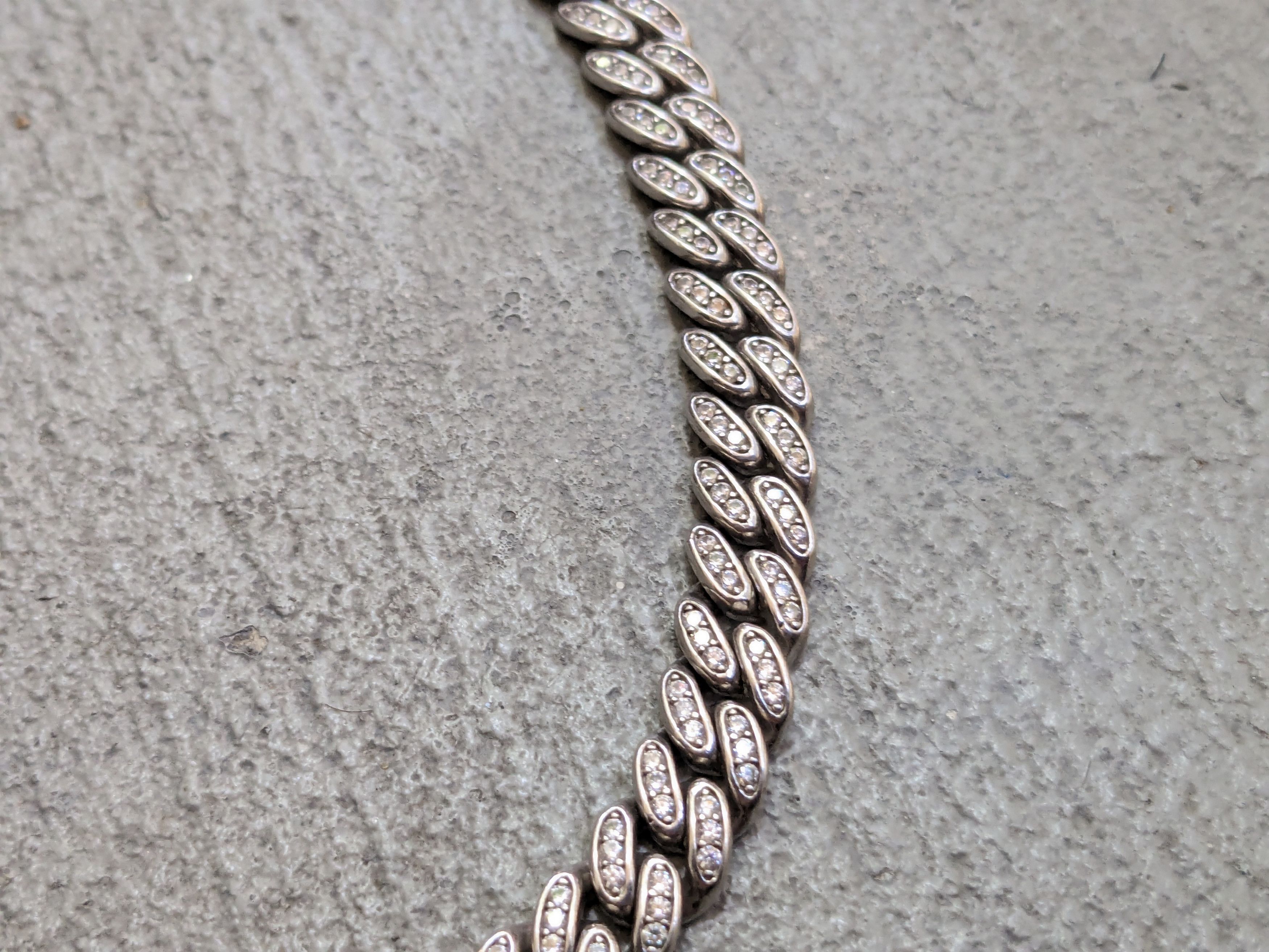Jewelry Sterling Silver Cuban Choker Necklace CZ Miami 16" Bling Size ONE SIZE - 5 Thumbnail