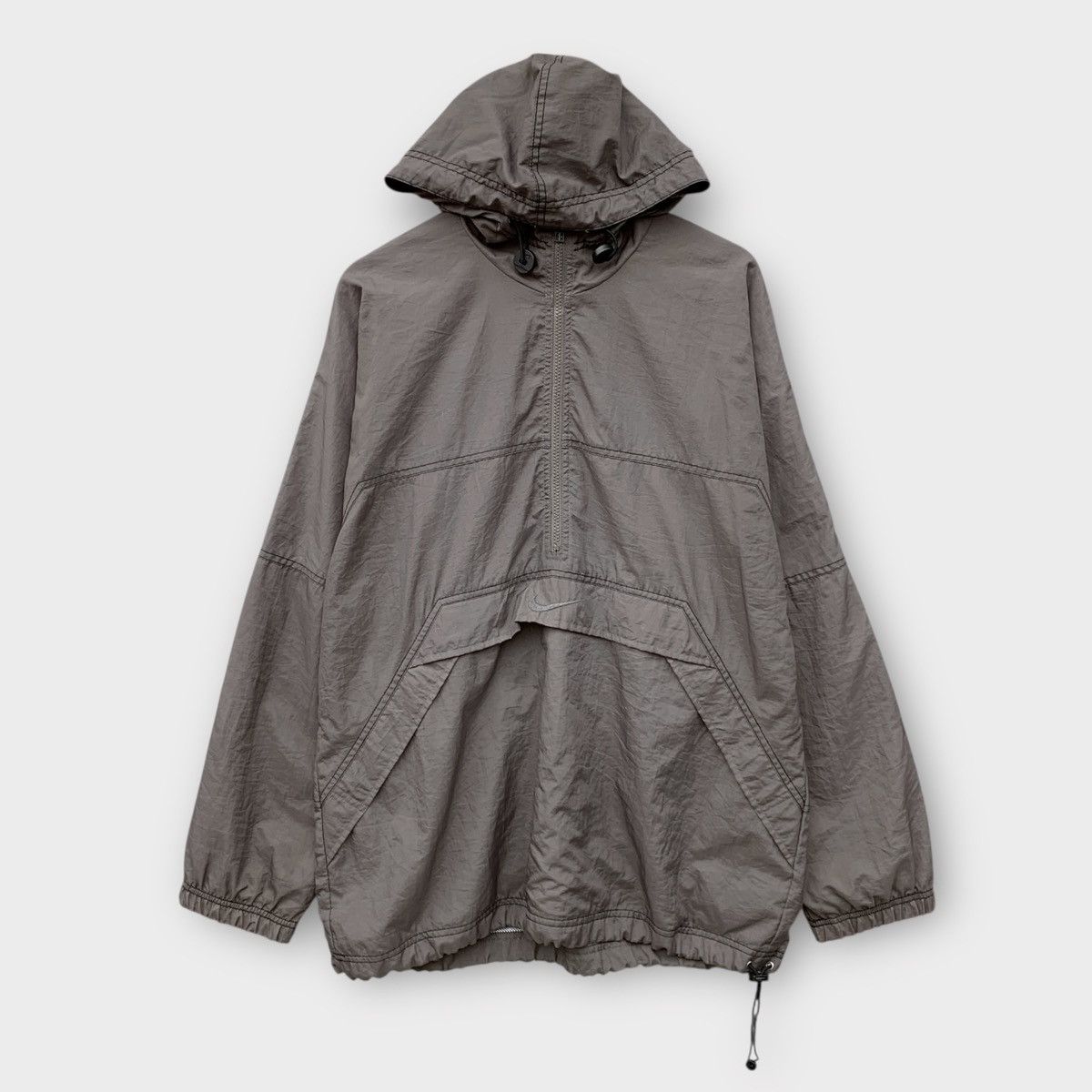 Nike Vintage 90s Nike Anorak Windbreaker Hoodi Jacket Center logo Size US XL / EU 56 / 4 - 1 Thumbnail
