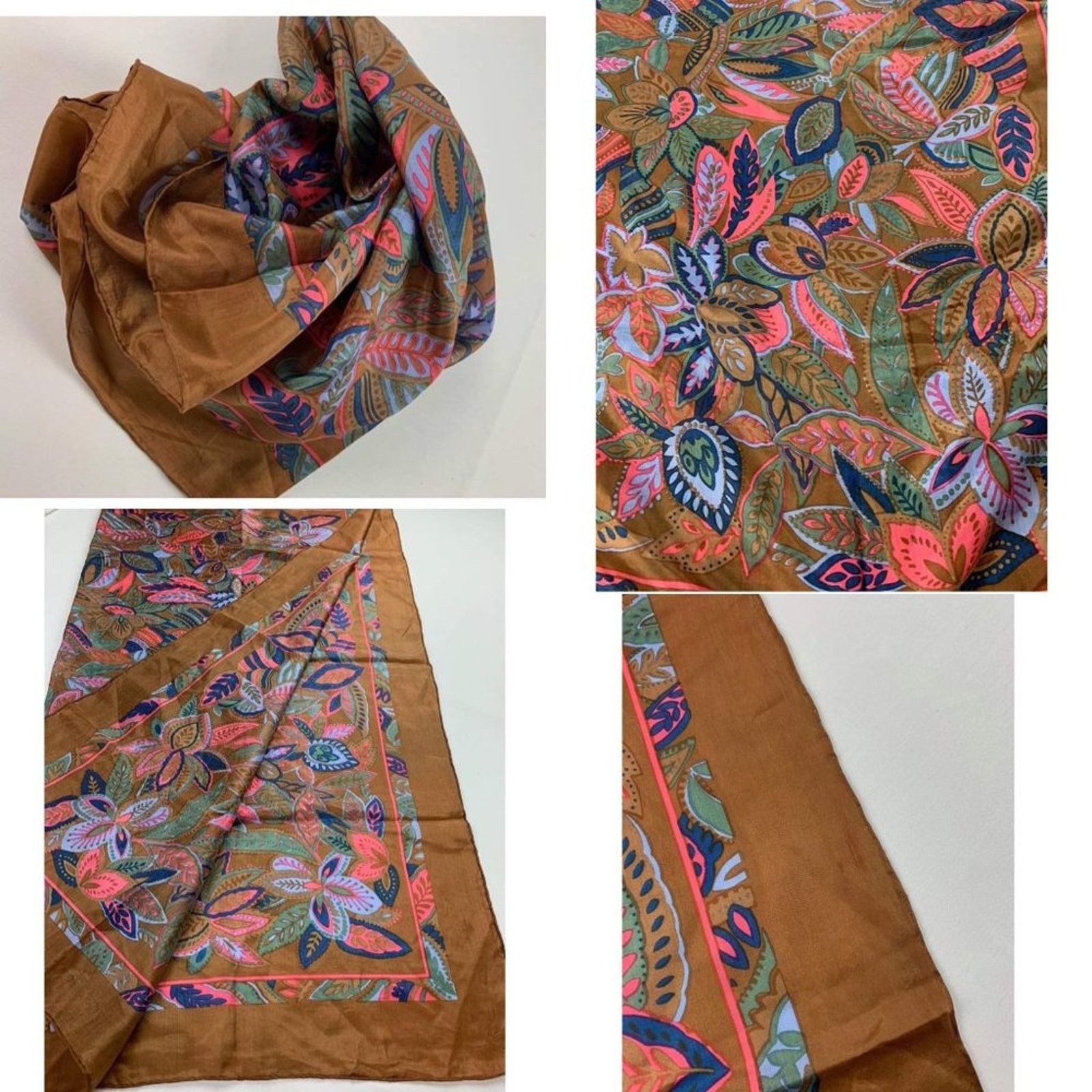 Other 4 Women’s Vintage Scarves | P.Z., Unbranded - Brown Pink Size ONE SIZE - 5 Thumbnail