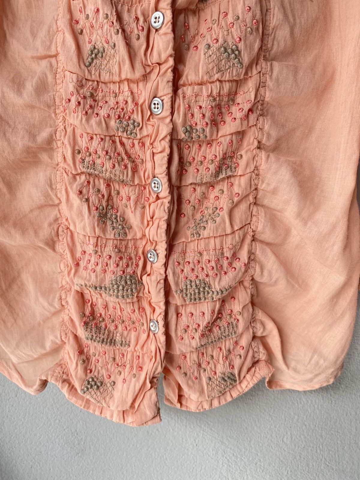 Marithe + Francois Girbaud MARITHE + FRANCOIS GIRBAUD Peach Ruffled Blouse Size M / US 6-8 / IT 42-44 - 12 Thumbnail