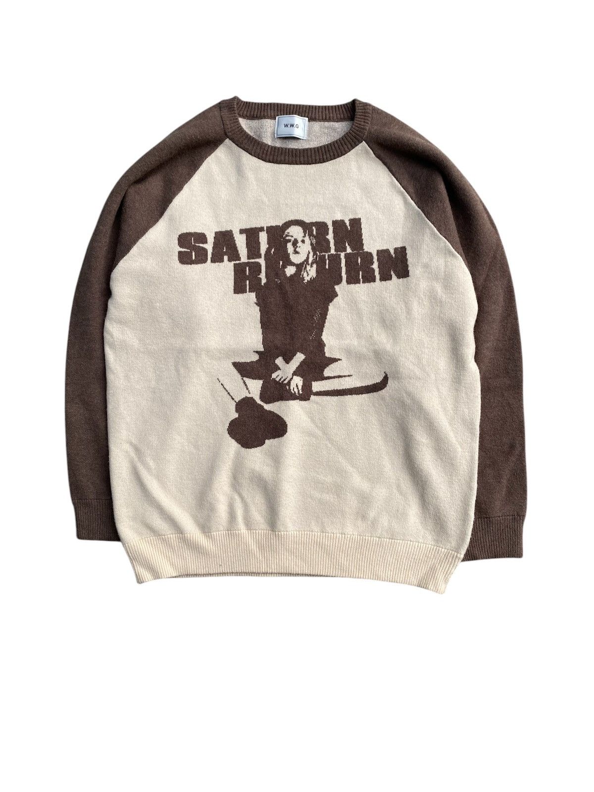 Japanese Brand 2000s W.W.G Pinup Girl intarsia Jacquard saturn return sex Size US M / EU 48-50 / 2 - 1 Thumbnail