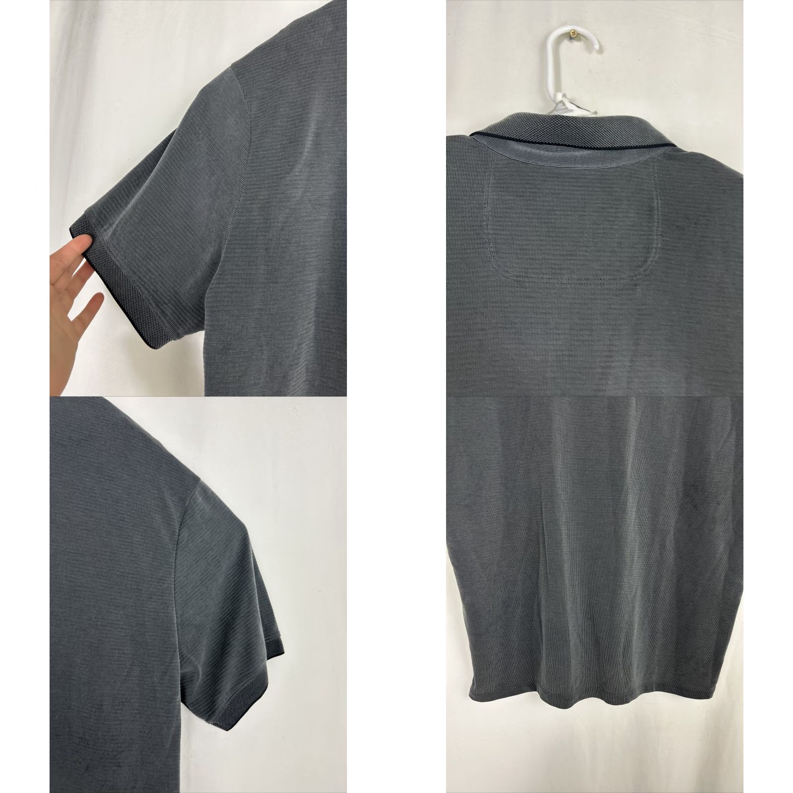 Tommy Bahama Tommy Bahama Polo Shirt Mens XL Gray Textured Modal Island Zone Casual Shirt Size US XL / EU 56 / 4 - 10 Thumbnail