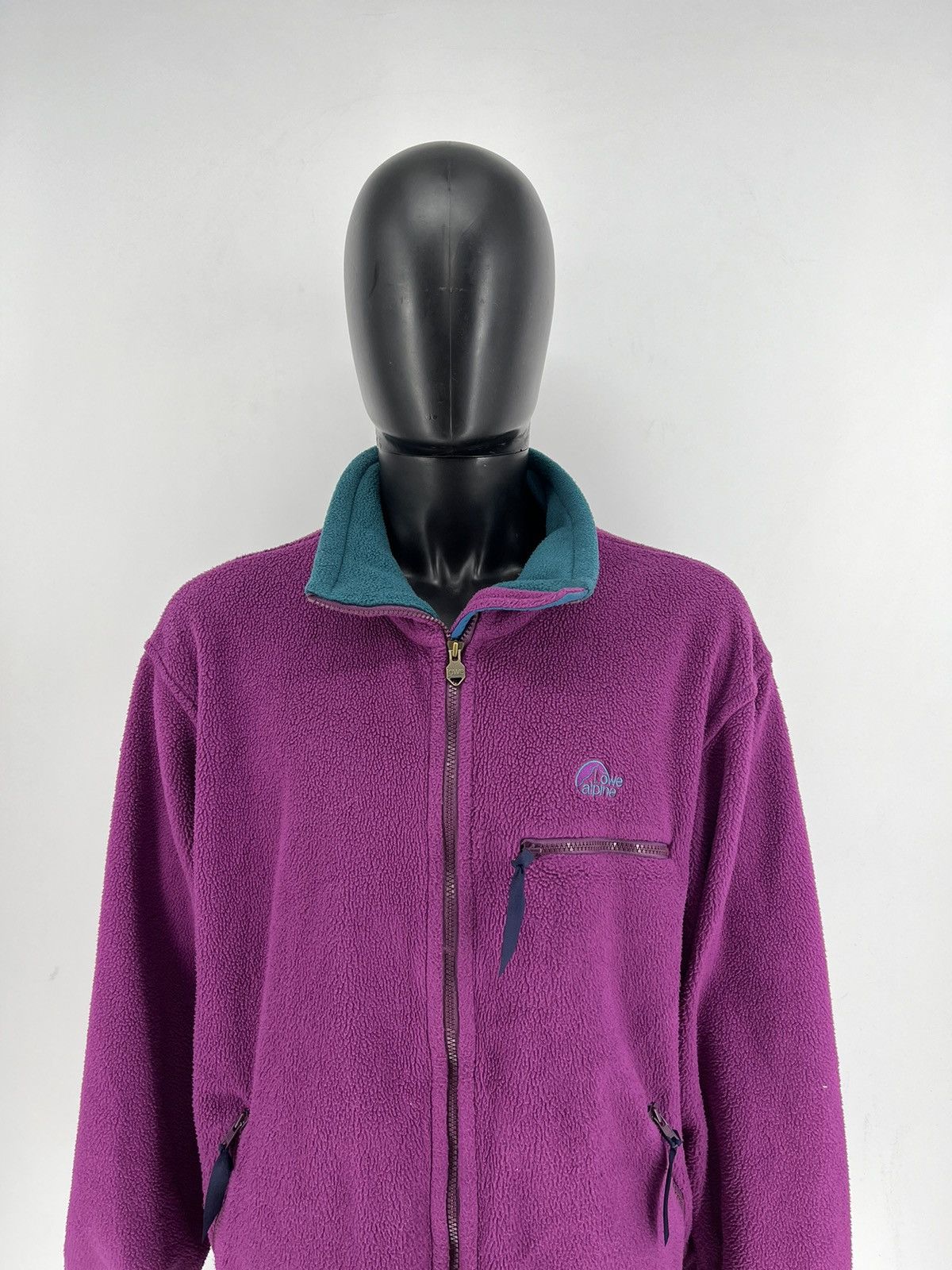 Polartec 90s Vintage Lowe Alpine Polartec Plum Fleece Zip Jacket XL Size US XL / EU 56 / 4 - 1 Thumbnail
