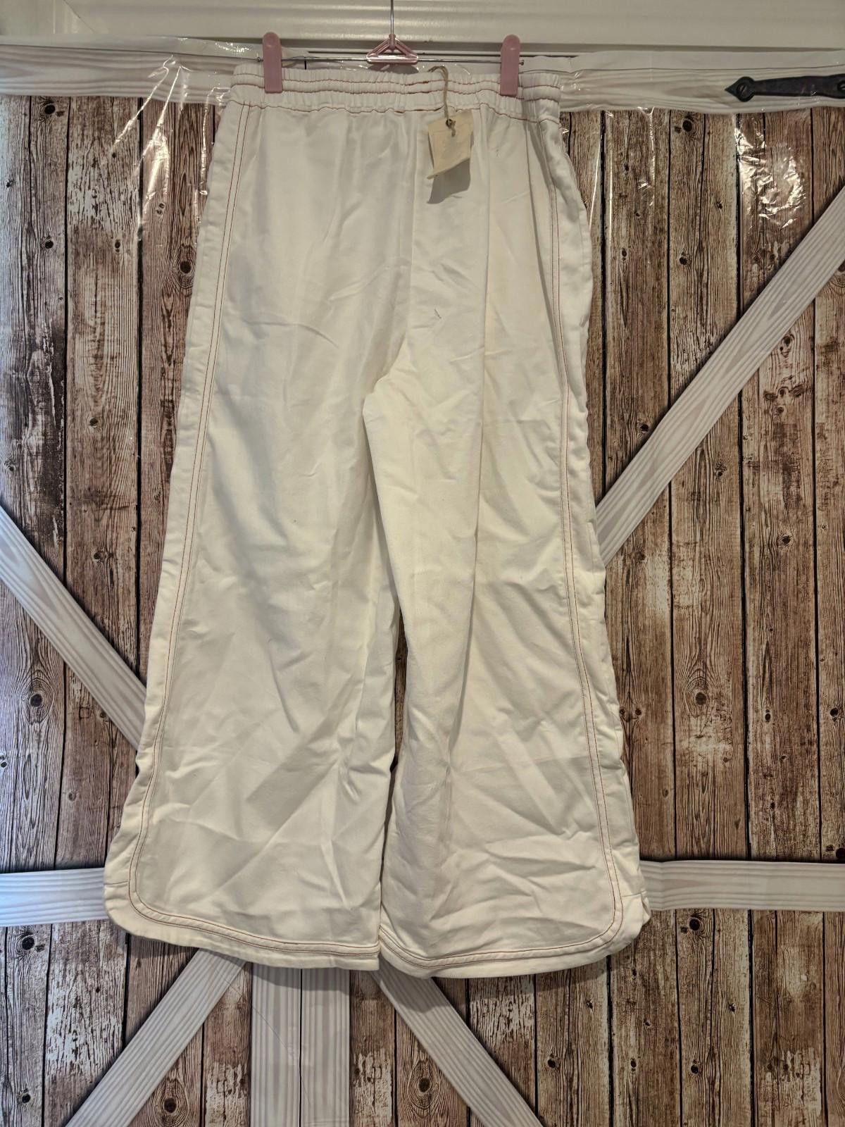 Eastland Womens Easel Cream Wide-Leg Capris NWTags sz L #306 Size 36" / US 14 / IT 50 - 2 Thumbnail