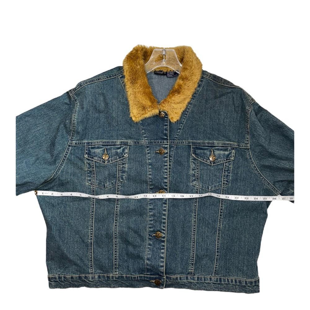 Designer Denim Jacket W Faux Fur Size 3X Size 3XL / US 20-22 - 5 Thumbnail
