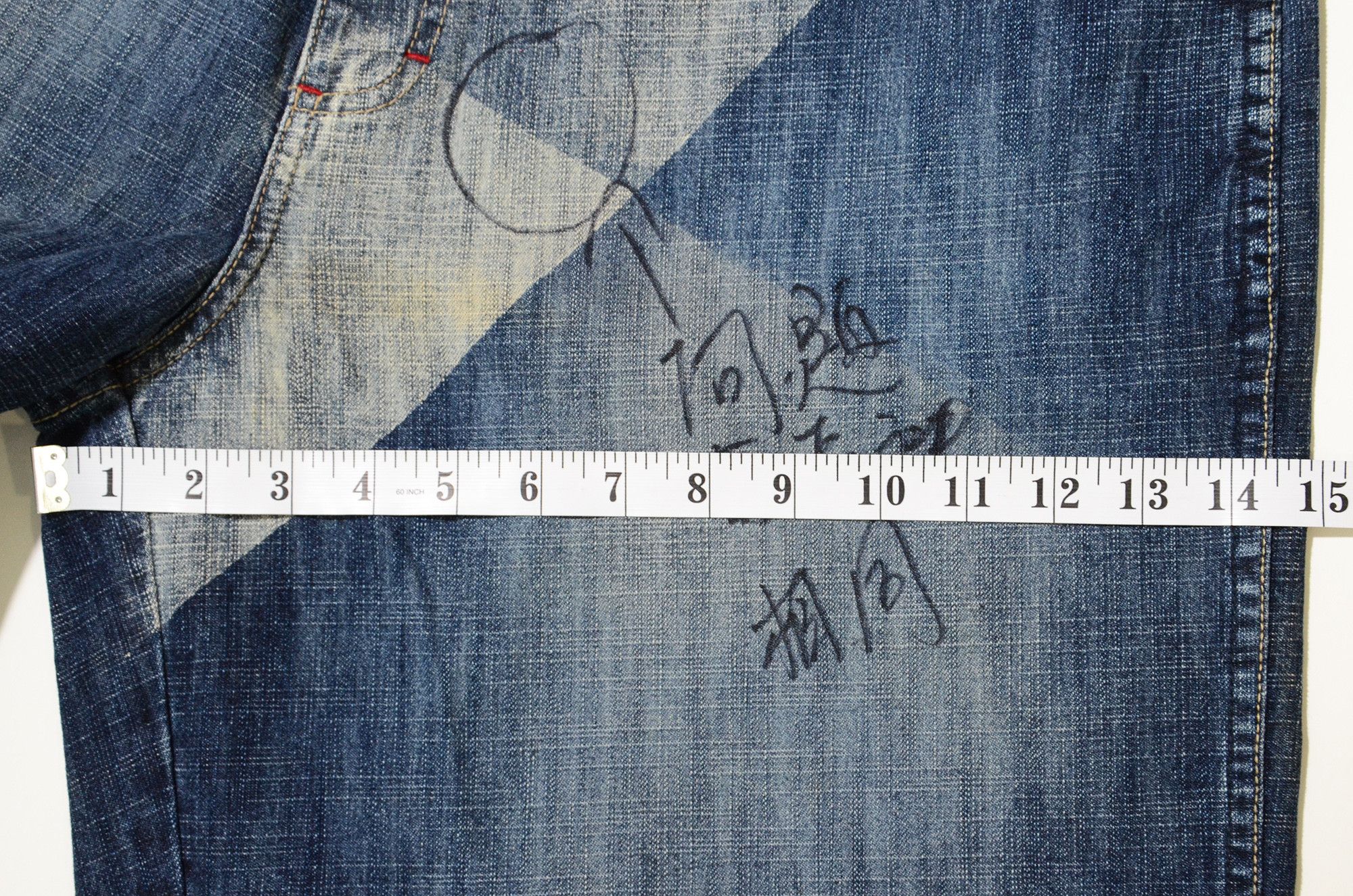 Phat Farm [Mark Stain] Phat Farm Denim Shorts 90s Hiphop Streetwear Size US 34 / EU 50 - 19 Thumbnail