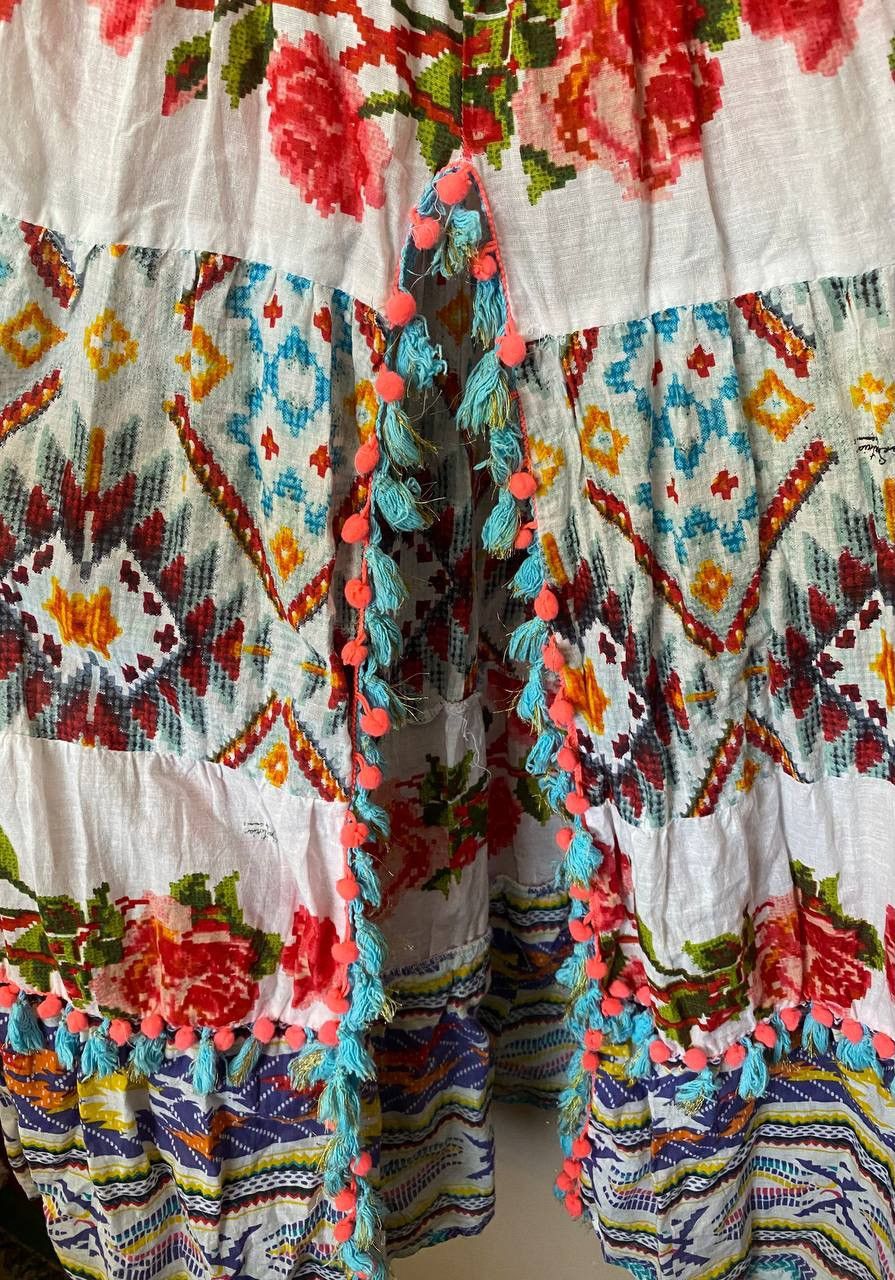 Designer 💙Antica Sartoria by Giacomo Cinque Floral Maxi Dress Size ONE SIZE - 4 Thumbnail