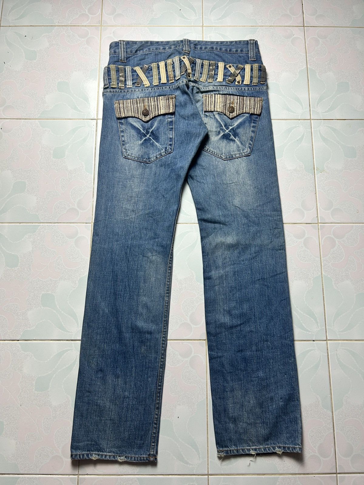 Vintage Double Waist Dominate Handcrafted Japan Denim Jeans
