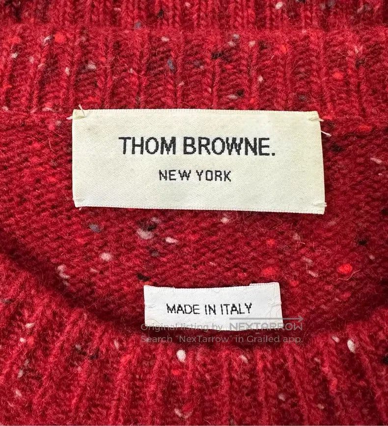 Thom Browne Thom Browne Red classic four-striped knit sweater Size US L / EU 52-54 / 3 - 3 Thumbnail