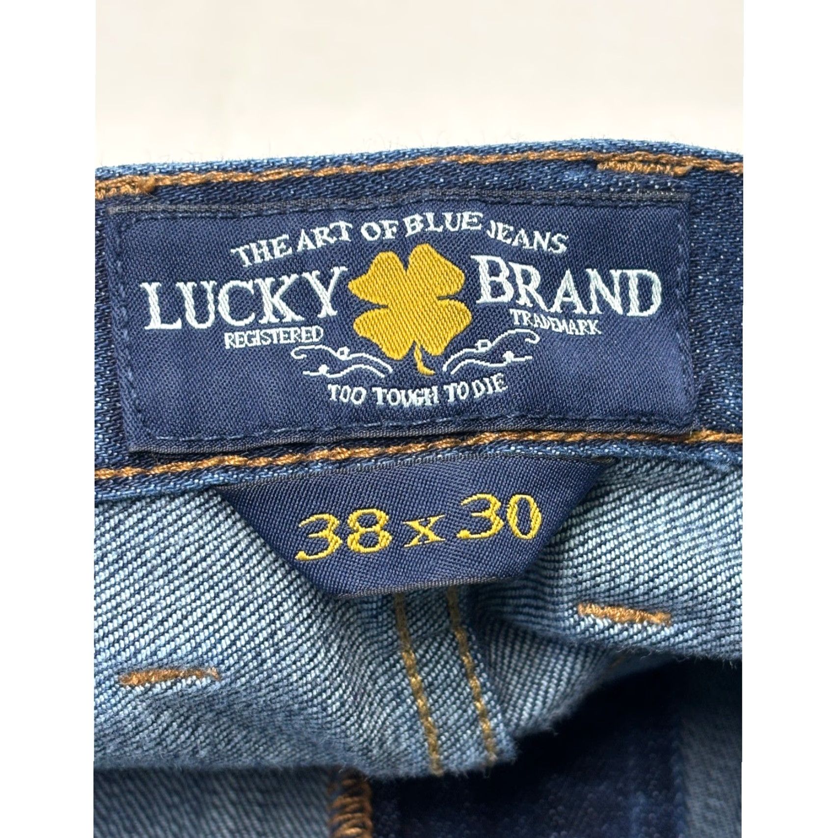 Lucky Brand VINTAGE Lucky Brand Jeans 361 Straight Mens 38x30 Dark Wash Denim Shirt? Size US 38 / EU 54 - 5 Thumbnail