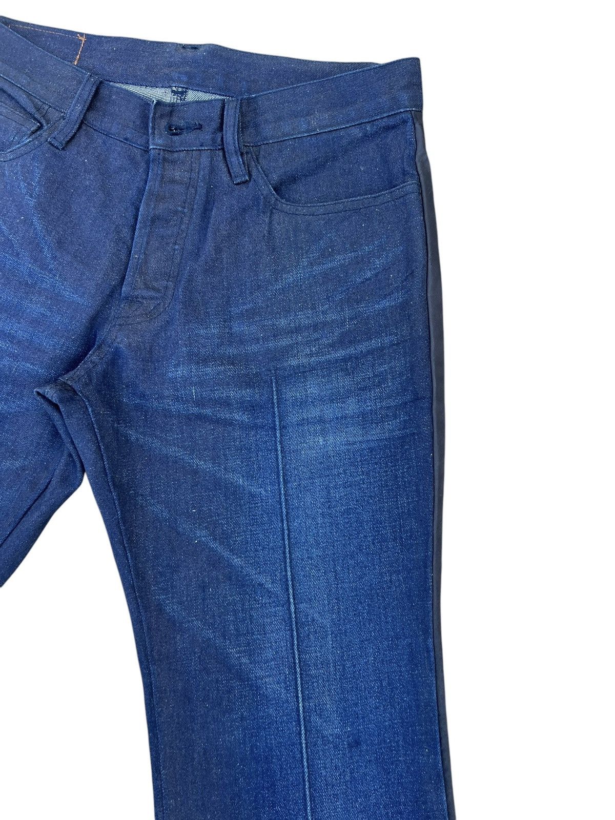 Boycott × Japanese Brand Vintage Boycott Japan Side Strap Waxed Denim Bootcut Jeans Size US 30 / EU 46 - 8 Thumbnail
