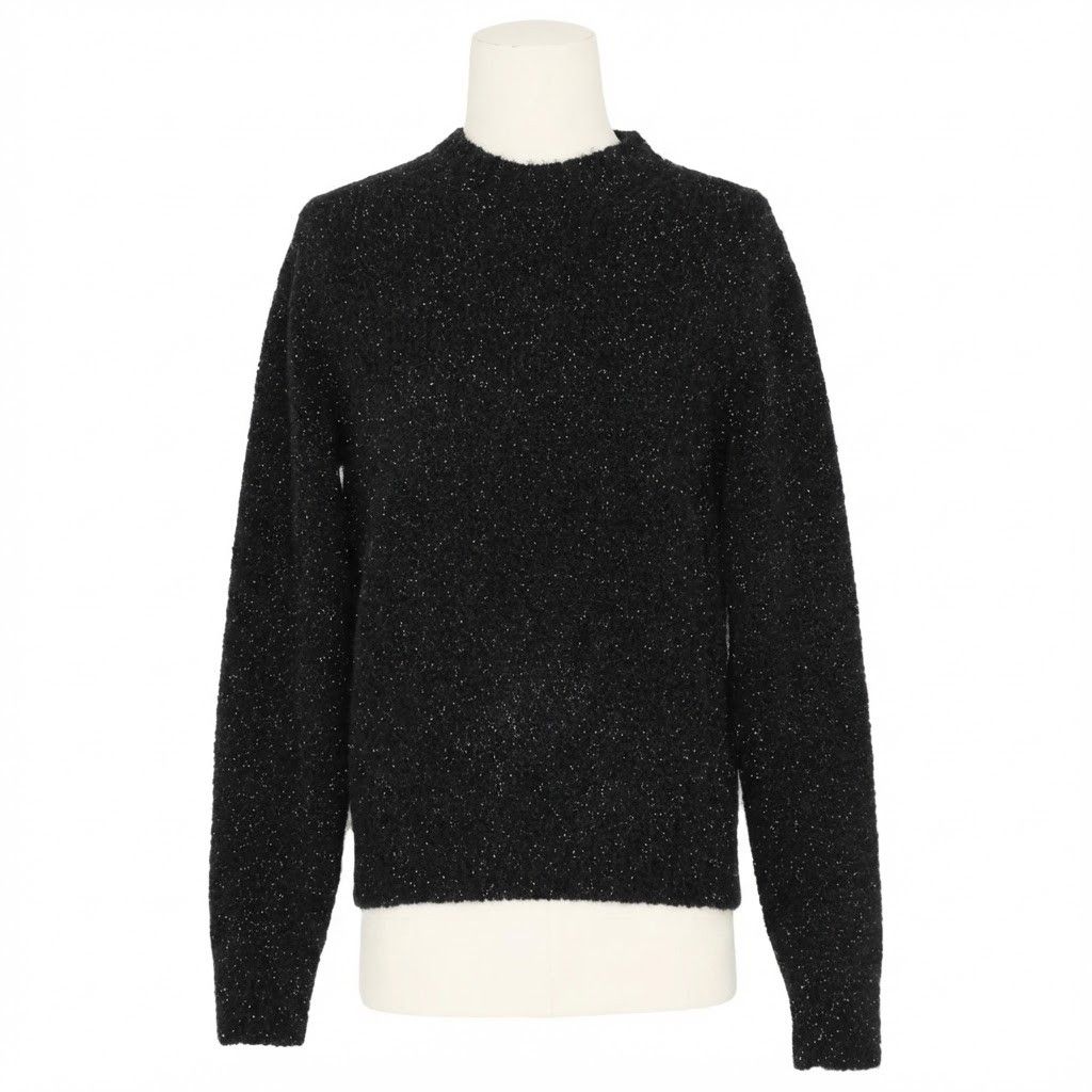 Saint Laurent Paris o1la1rc1a1225 710733 Pull Loose Col Rond Maille in Noir Size US XL / EU 56 / 4 - 1 Preview