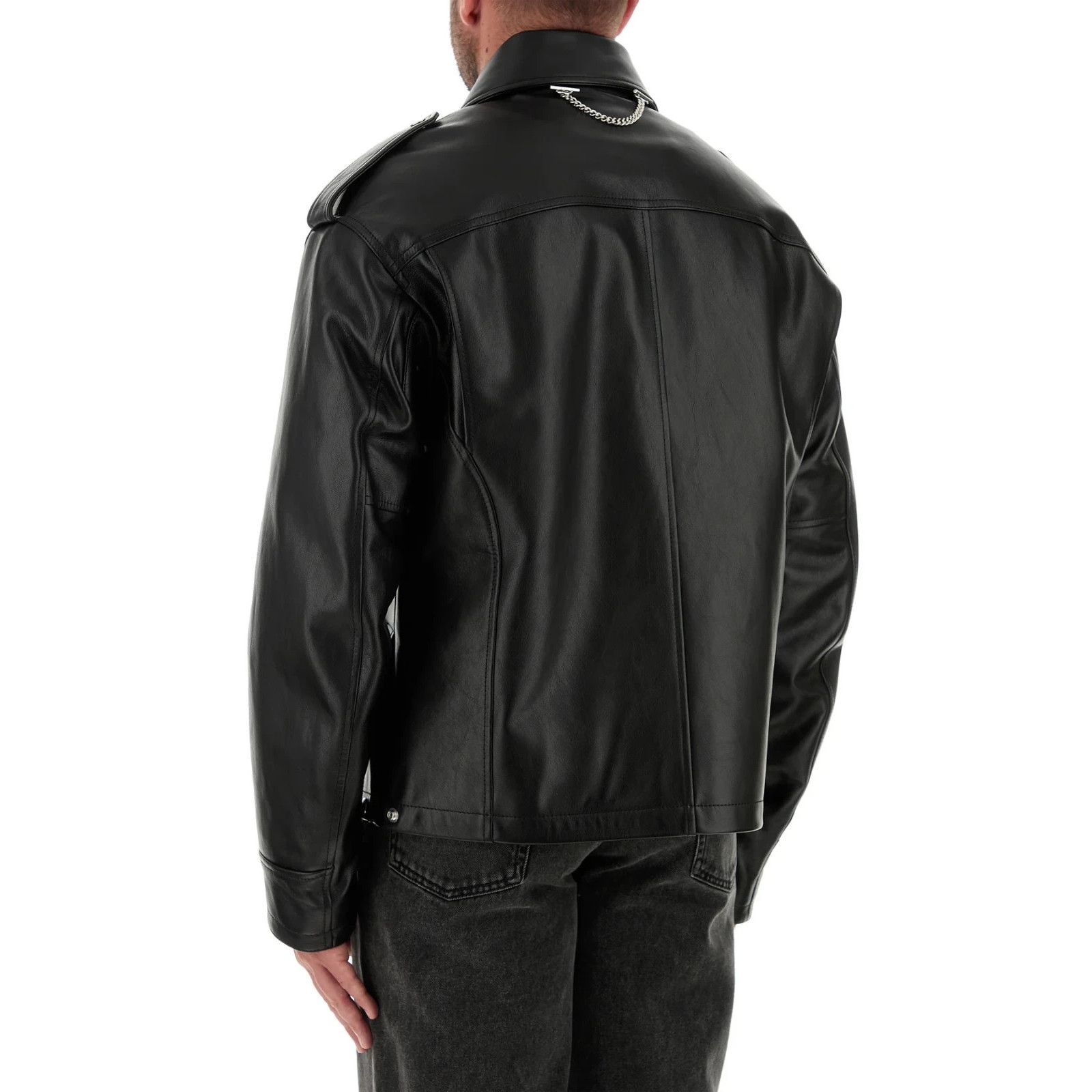 Alexander McQueen ALEXANDER MCQUEEN Black Leather Jacket New & Authentic (Men' Size US M / EU 48-50 / 2 - 4 Thumbnail