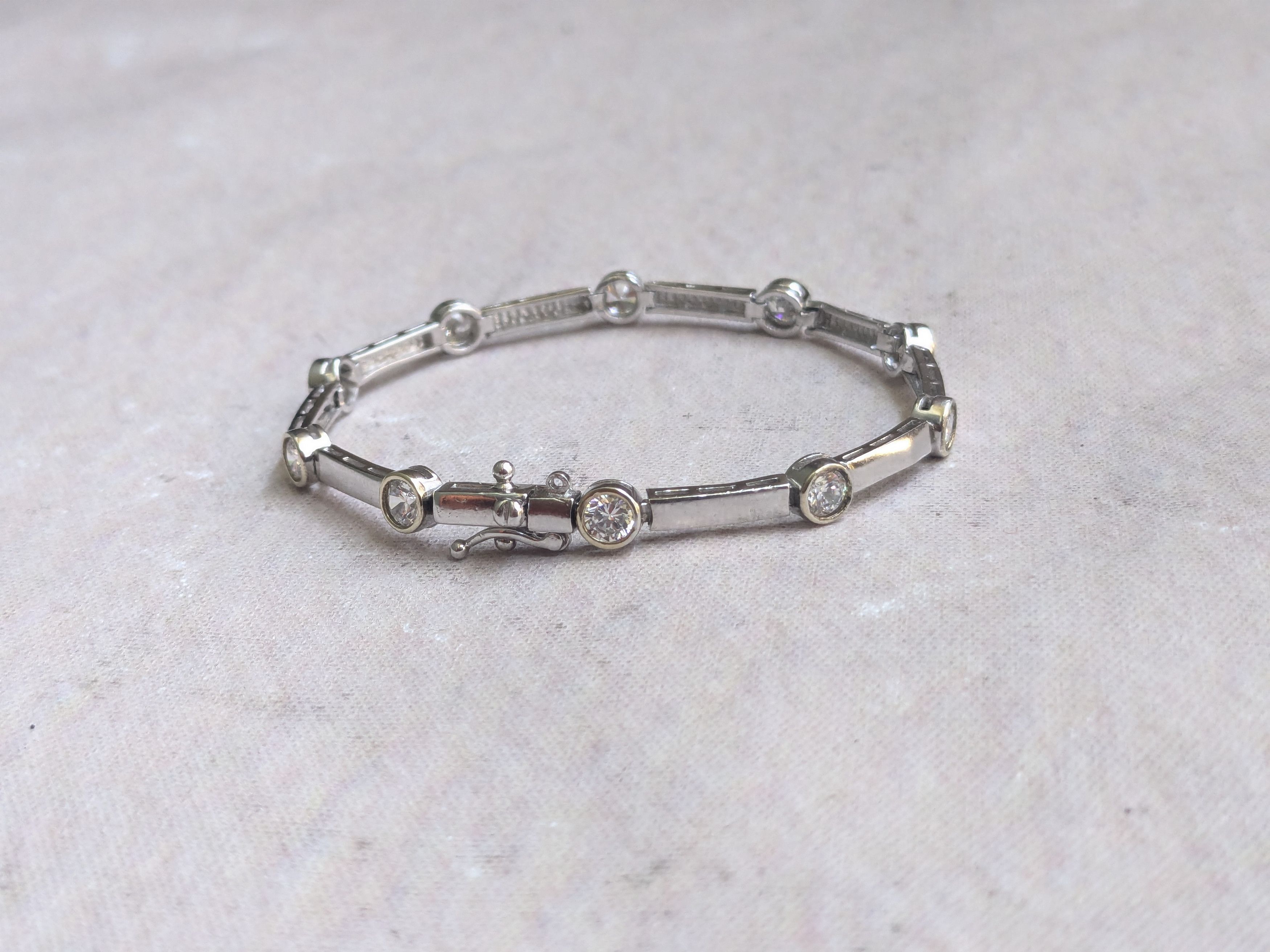 Sterling Silver Sterling Silver Tennis Bracelet 6.75" Clear CZ Size ONE SIZE - 1 Thumbnail