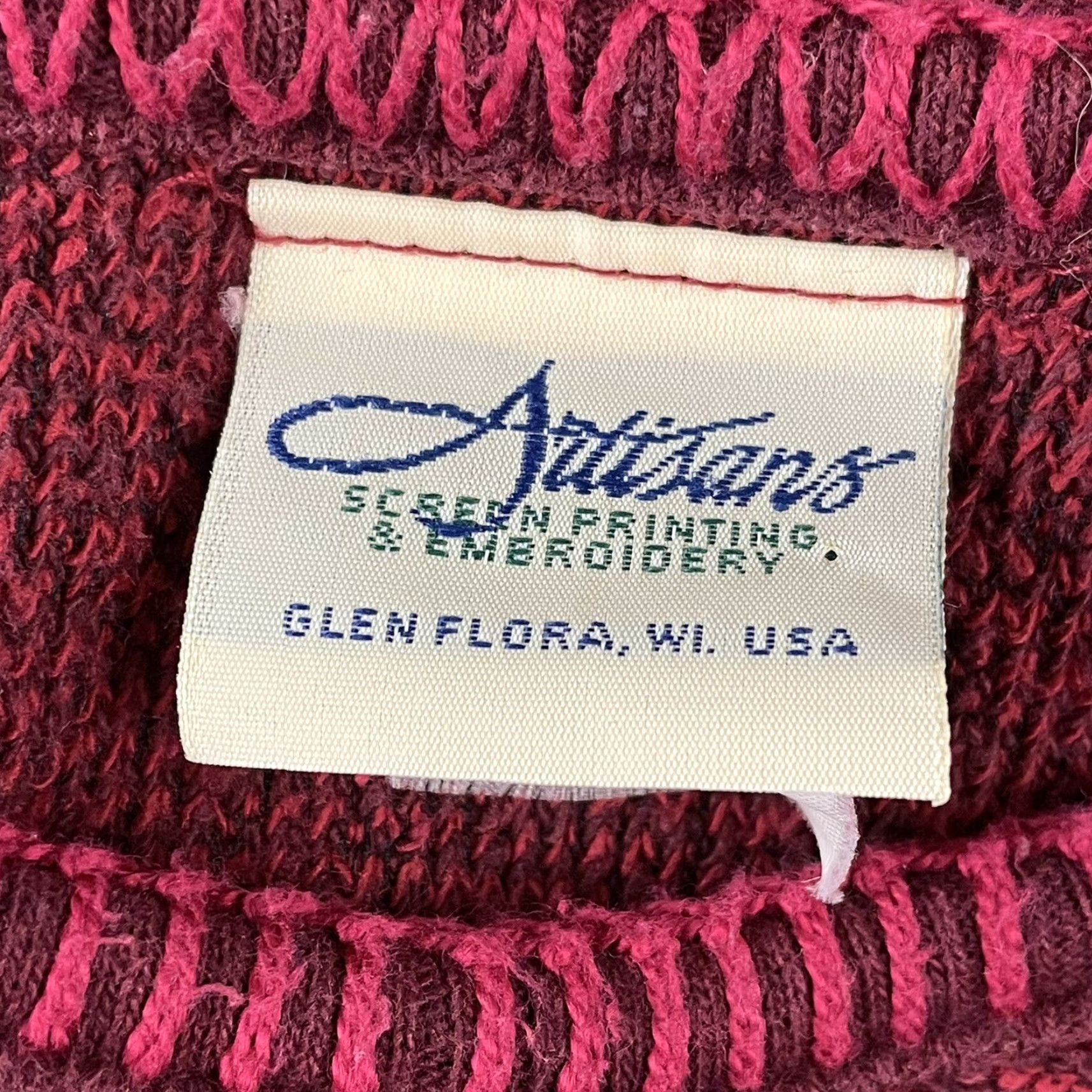 Vintage VINTAGE Grandma Sweatshirt Womens XL Embroidered 90s Cottage Birdhouse USA F3 Artisans Cardigan Knit Crew Neck Red Cotton Blend Long Sleeve Size XL / US 12-14 / IT 48-50 - 6 Thumbnail