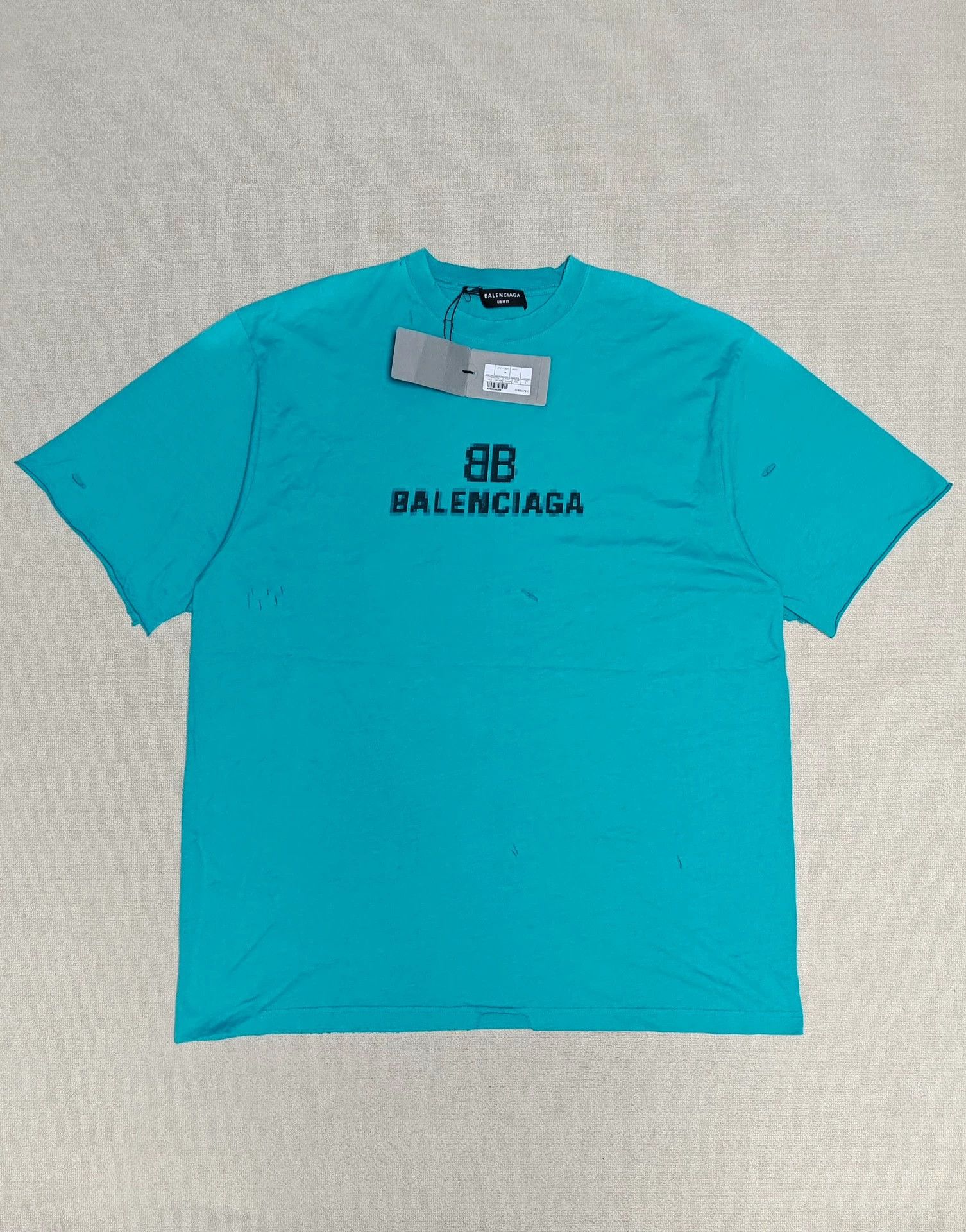 Balenciaga Mosaic Blurred Doing Old Short Sleeves -DMC
