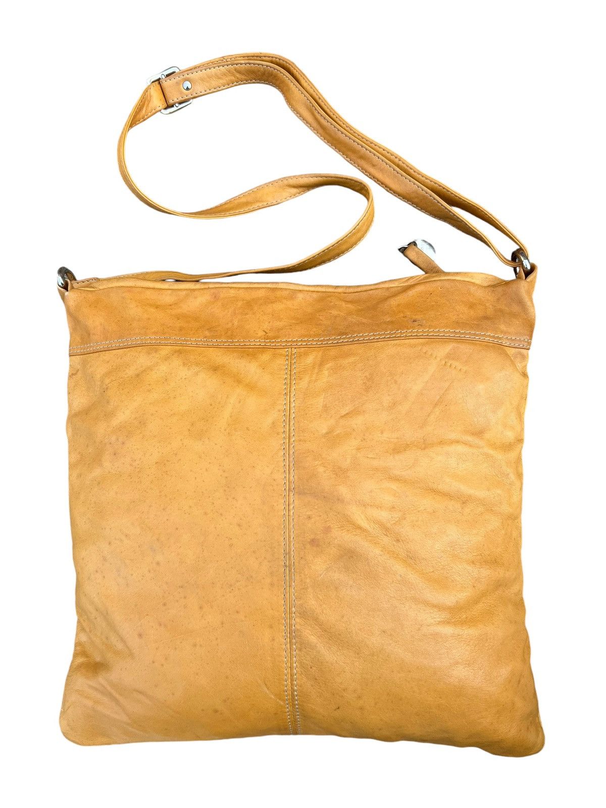 Leather Vintage DEL CONTE Muddy Stains Fade Patina Leather Bag Size ONE SIZE - 10 Thumbnail