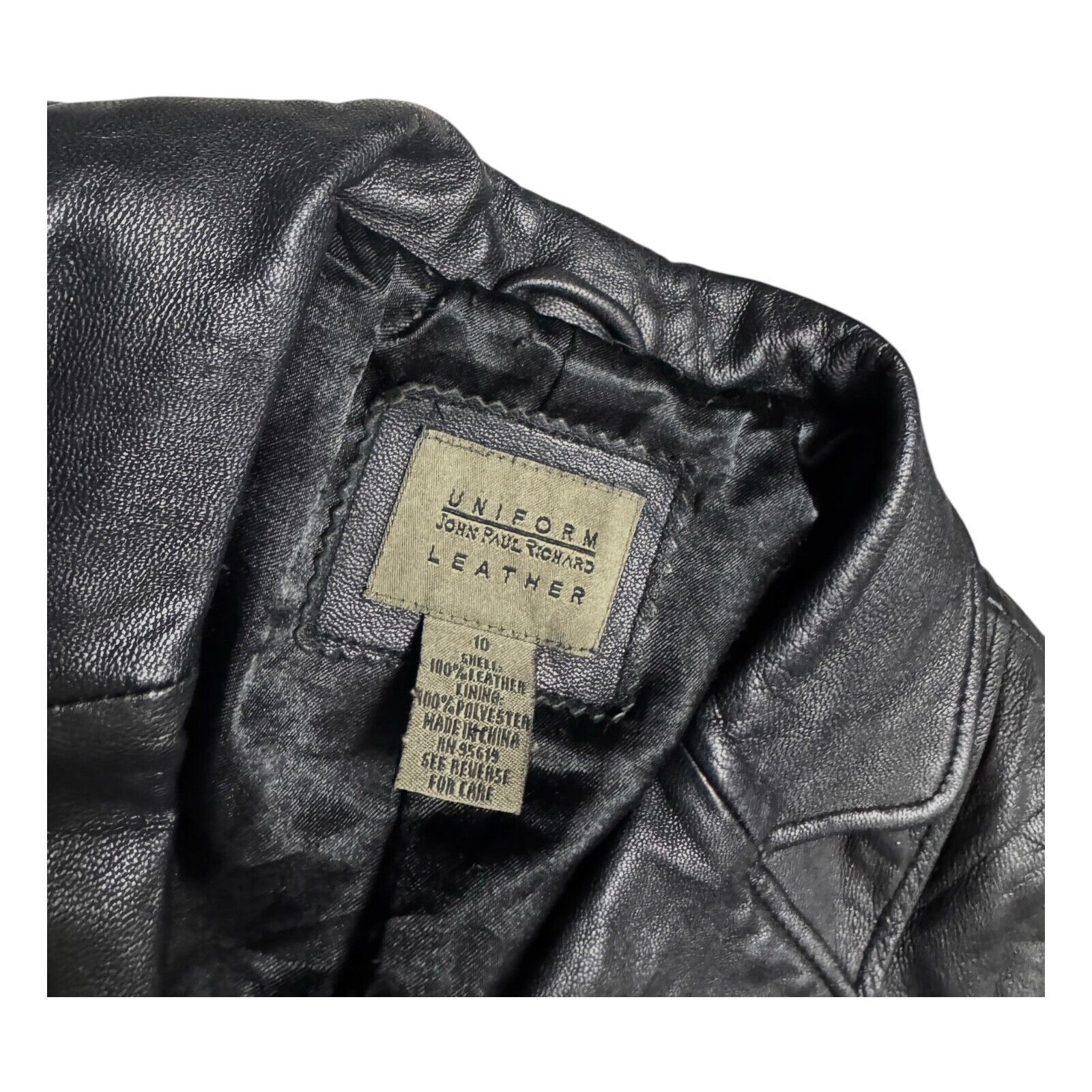 Vintage VINTAGE LEATHER John Paul Richard 90s Retro Casual Jacket 10 Size M / US 6-8 / IT 42-44 - 3 Thumbnail