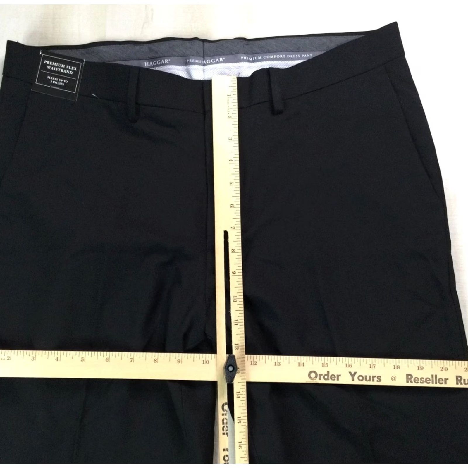Haggar Haggar Men’s Black Premium Flex Waistband Dress Pants 36x30 Size 36 Black Polyester Straight Leg Formal Business Mens Pants Size US 36 / EU 52 - 2 Thumbnail