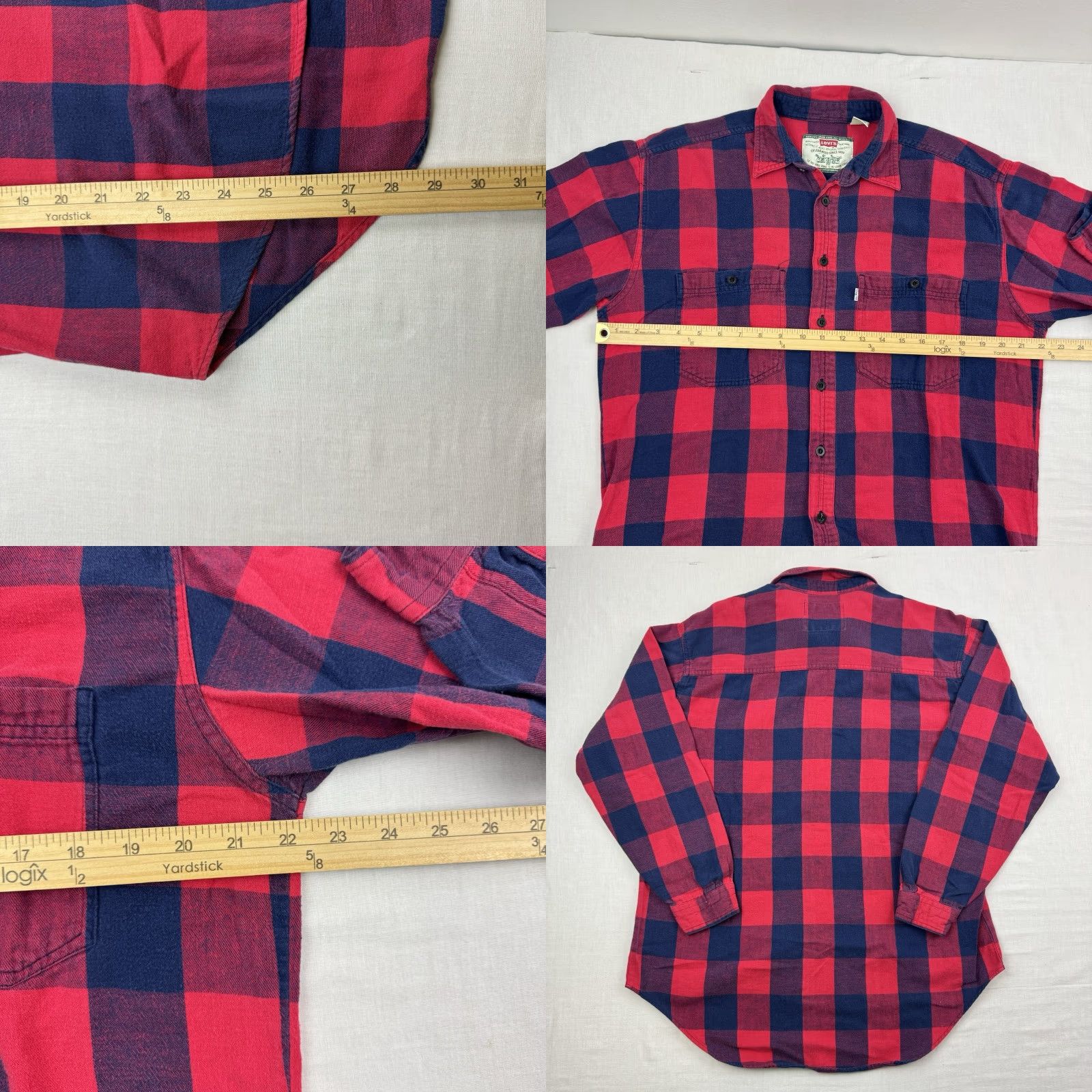 Levi's VINTAGE Levi's Button-Up Shirt Adult Medium Red Plaid Outdoor 90s Mens Size US M / EU 48-50 / 2 - 8 Thumbnail