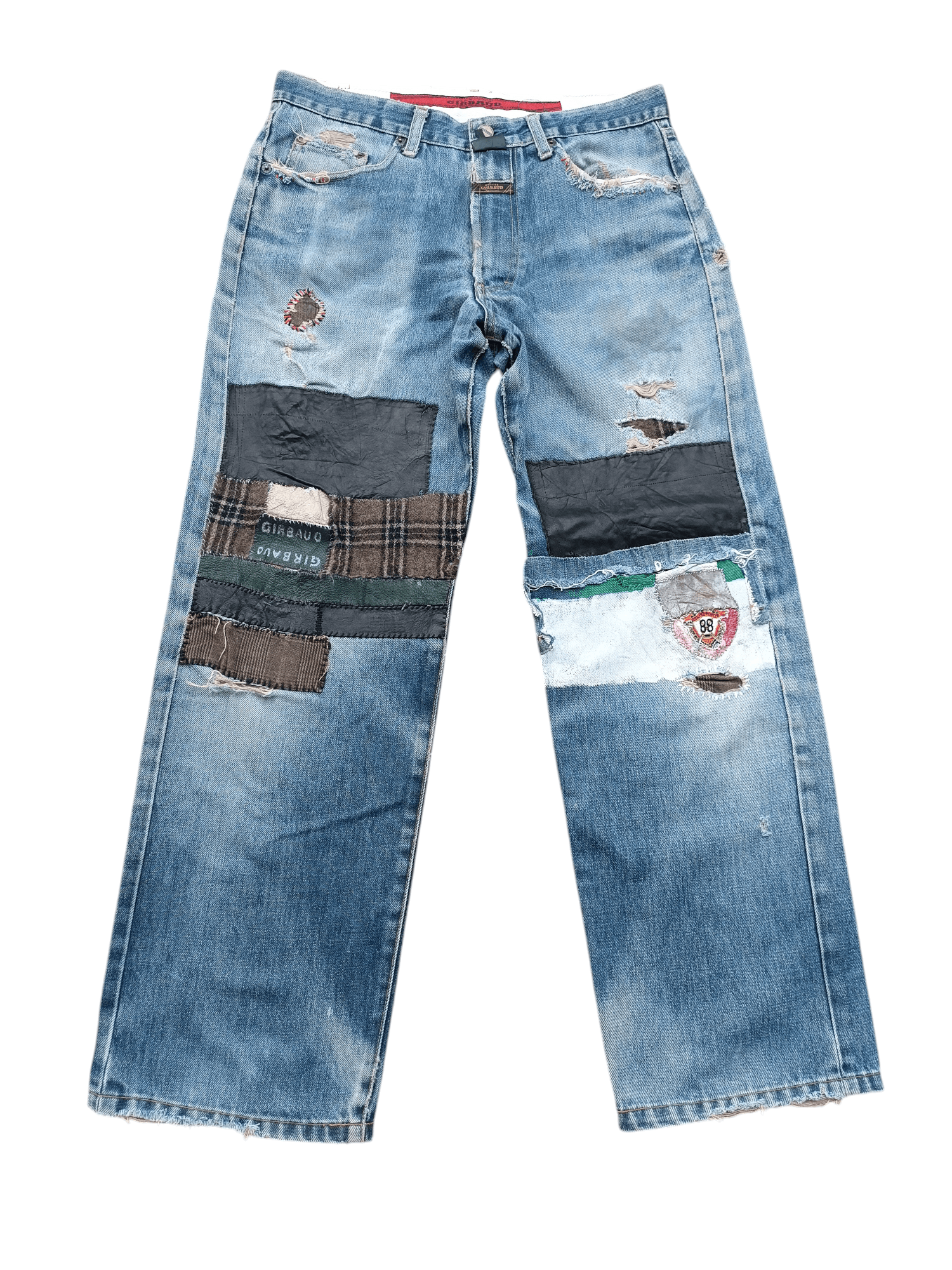 Marithe Francois Girbaud Stoned Washed Rips Distress Jeans
