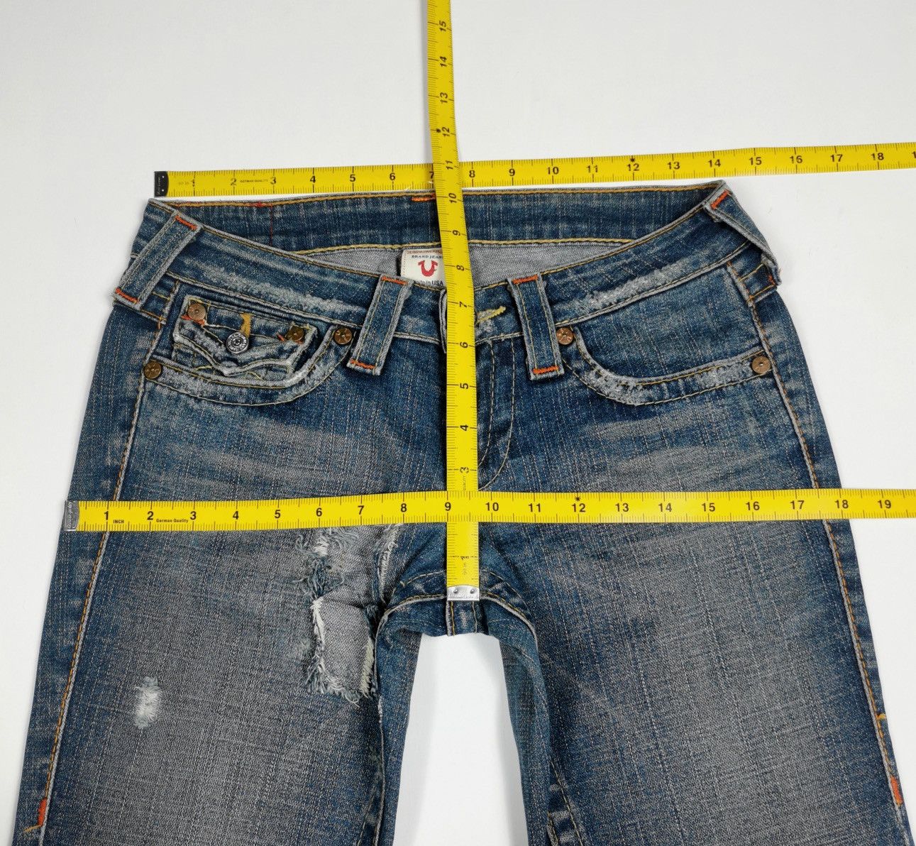 True Religion Bootcut Flare True Religion Distressed Jeans Size 26" / US 2 / IT 38 - 10 Thumbnail