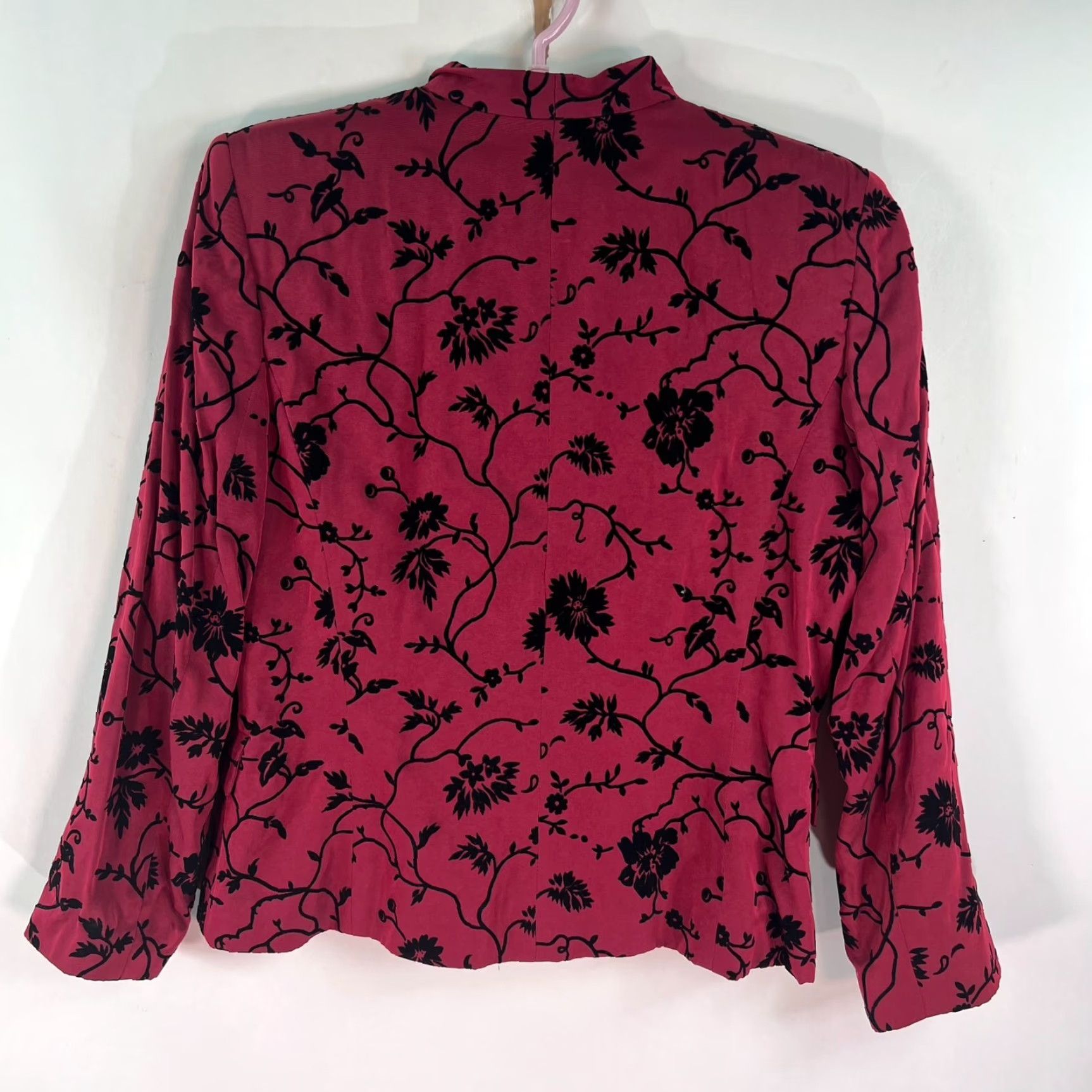 Vintage VINTAGE Doncaster Women’s Floral Blazer Jacket Size 10P Red Long Sleeve Classic Casual Size L / US 10 / IT 46 - 7 Thumbnail