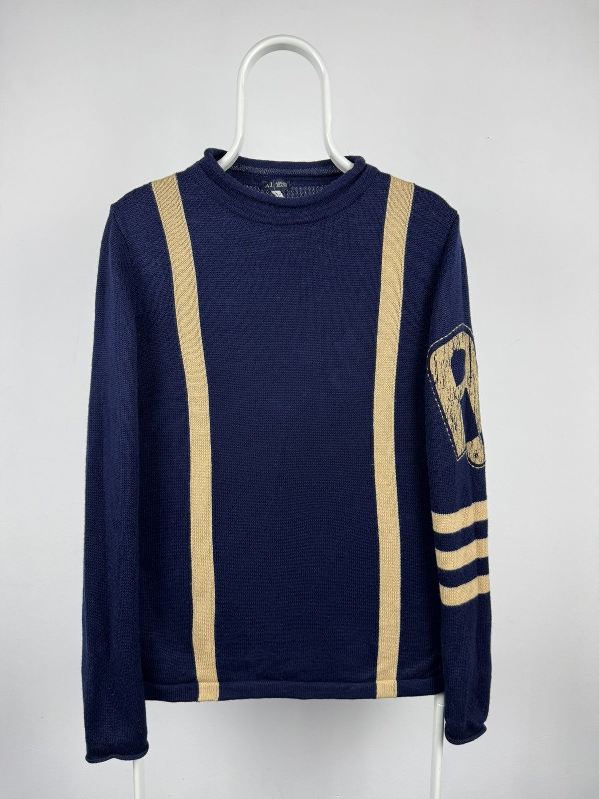 Armani Vintage Armani Jeans Striped Wool Sweater Size US L / EU 52-54 / 3 - 1 Thumbnail