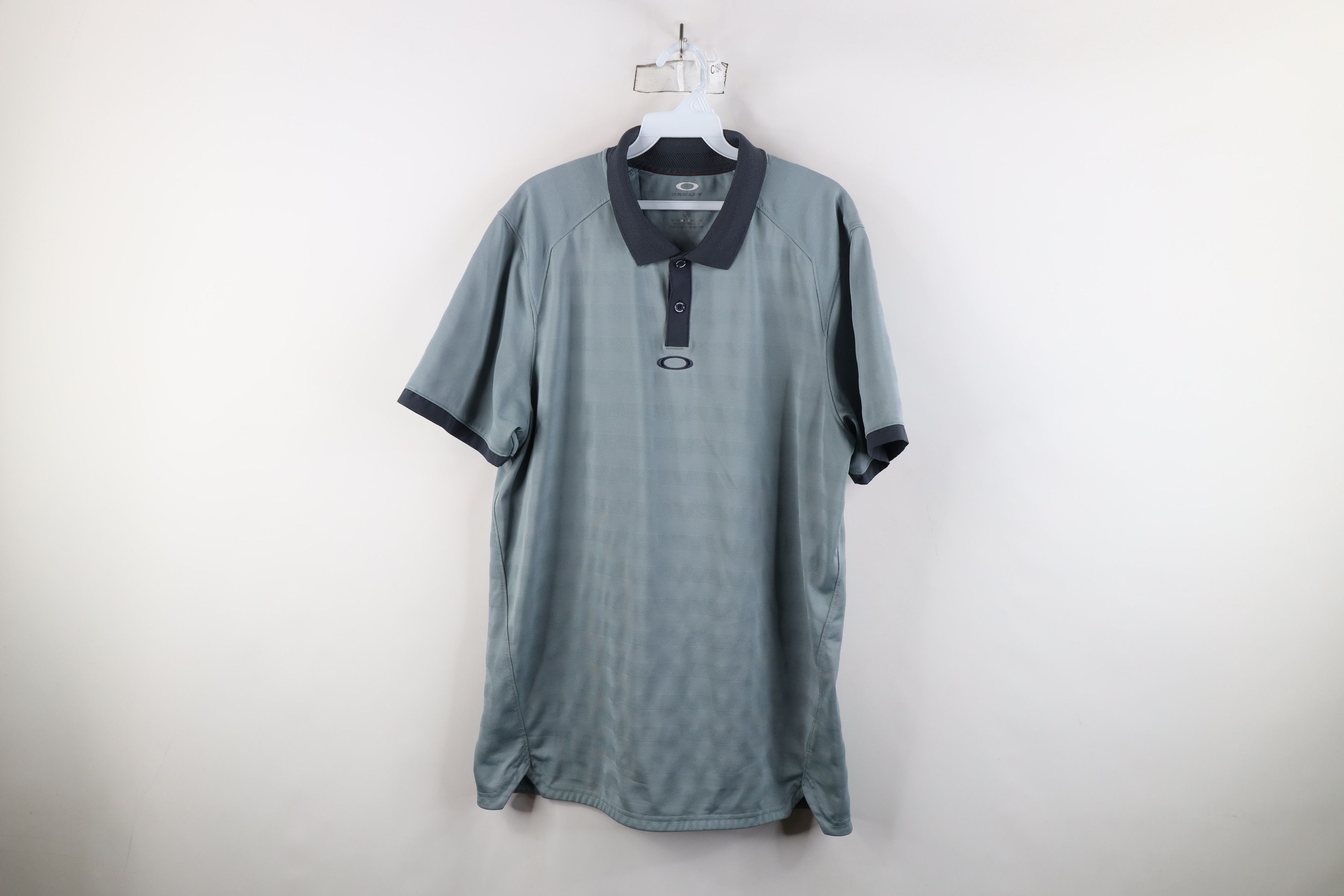 Oakley × Vintage Vintage Y2K Oakley O Logo Knit Collared Golf Polo Gray Size US L / EU 52-54 / 3 - 1 Thumbnail