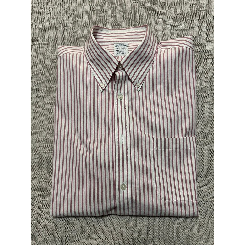 Brooks Brothers Brooks Brothers mauve striped Regent fit button down size L Size US L / EU 52-54 / 3 - 1 Thumbnail