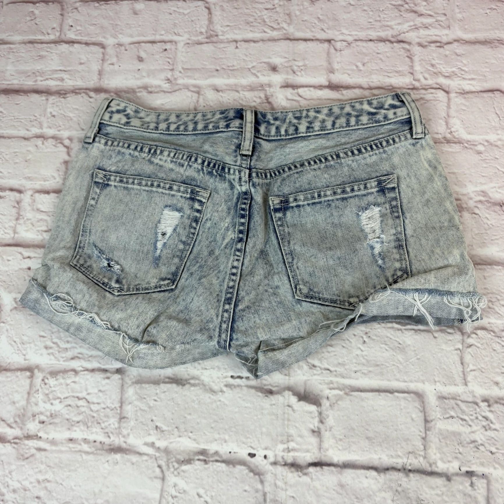Gap Gap 1969 Denim Shorts Womens 27 Blue Slim Cut-Off Distressed Frayed Raw Hem Varied? Size 27" / US 4 / IT 40 - 6 Thumbnail
