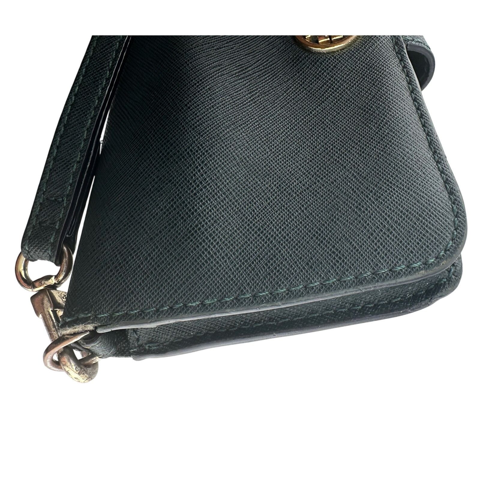 Tory Burch Tory Burch Deep Green Leather Bi-Fold Wallet Wristlet Size ONE SIZE - 13 Thumbnail