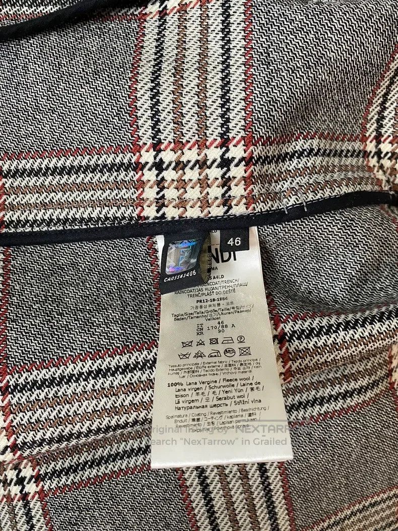 Fendi Fendi Men's wool Welsh check long coat Size US S / EU 44-46 / 1 - 6 Thumbnail