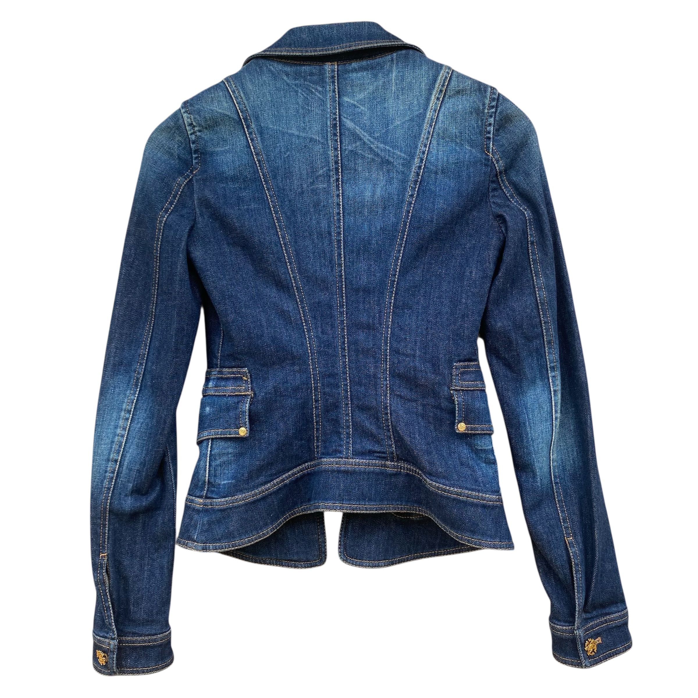 Roberto Cavalli Vintage Roberto Cavalli denim jacket with gold hardware Size XS / US 0-2 / IT 36-38 - 2 Thumbnail