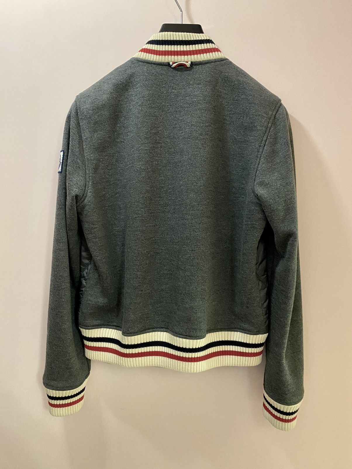 Moncler Gamme Bleu grey quilted maglia cardigan jacket XS