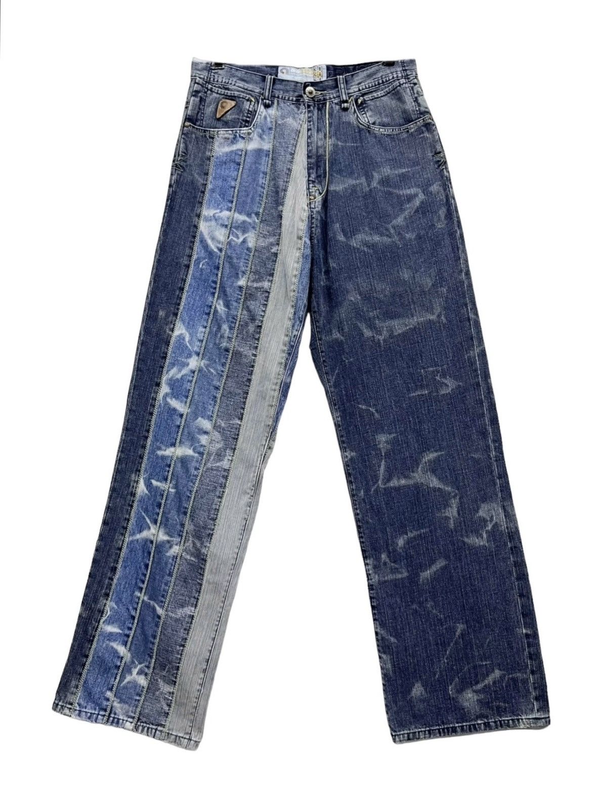 Akademiks AKADEMIKS Hybrid Vertical Spliced Atmosphere Acid WashJeans Size US 30 / EU 46 - 2 Thumbnail