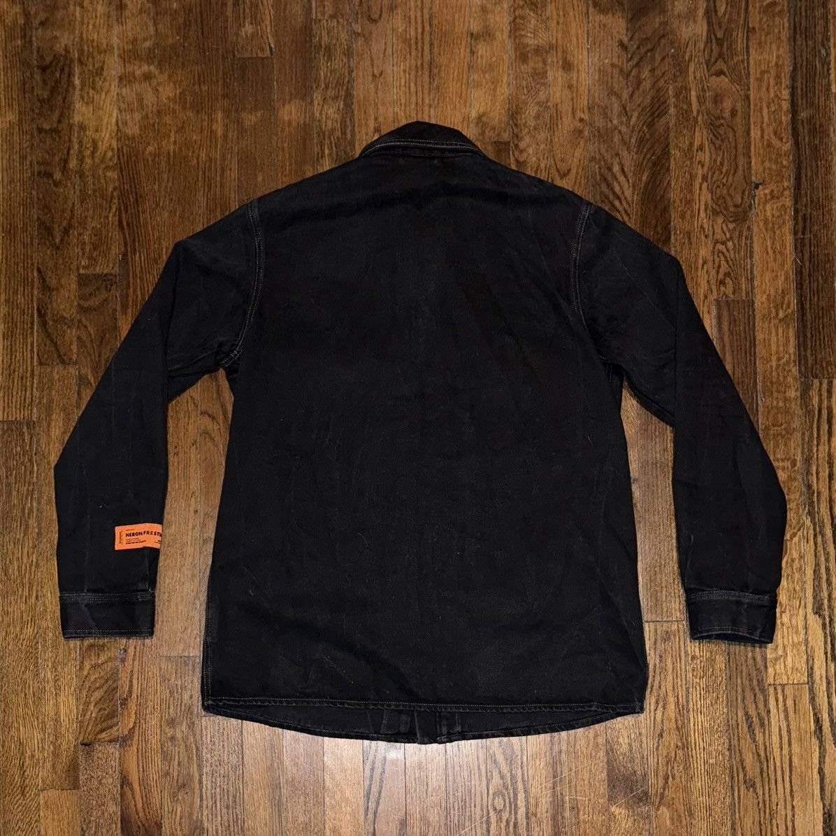 Heron Preston Heron Preston “Стиль” Logo Patch Denim Jacket ‘Black’ Size US XXL / EU 58 / 5 - 5 Thumbnail