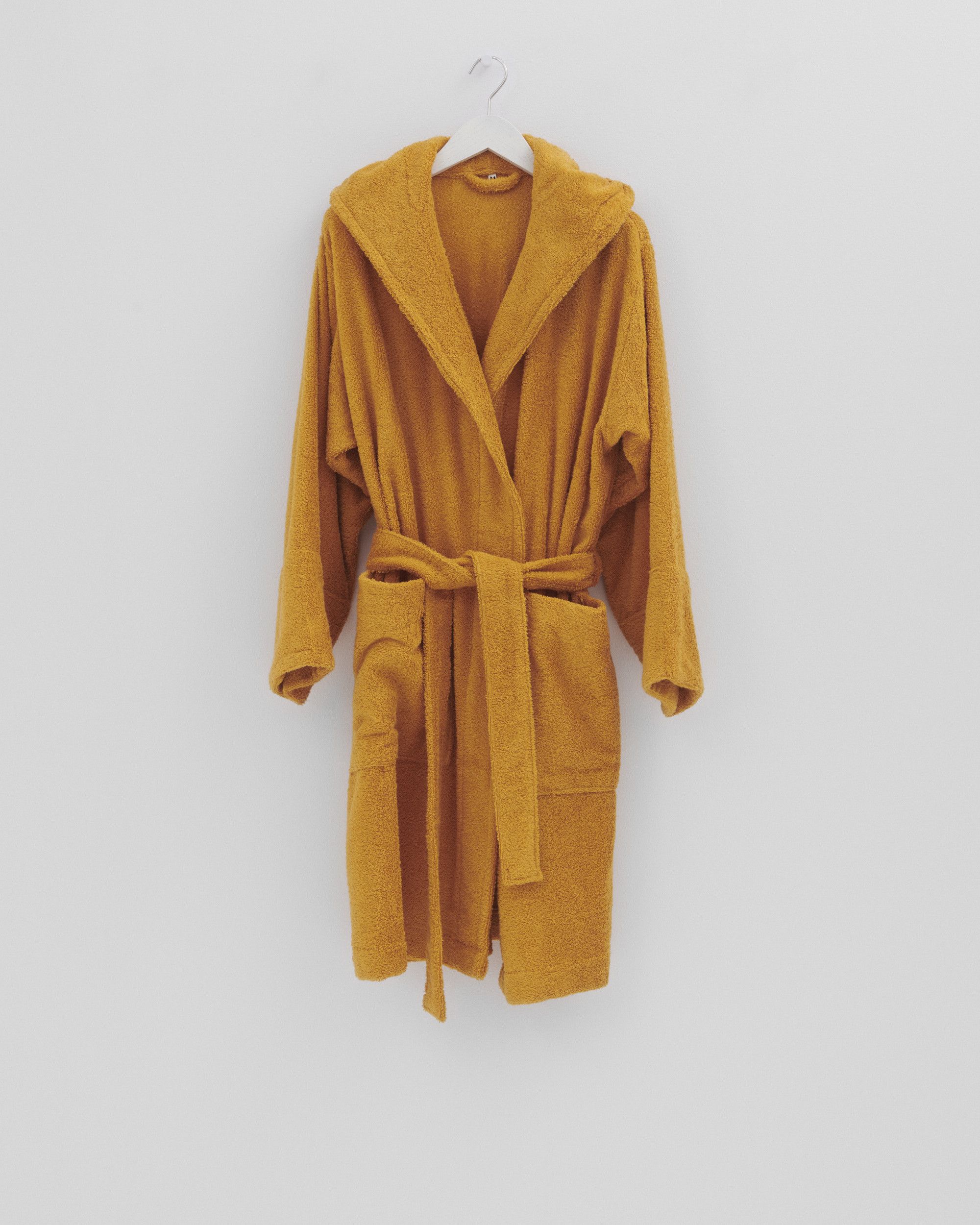 Tekla o1mle0525 Unisex Hooded Bathrobe in Mustard Yellow Size L / US 10 / IT 46 - 1 Thumbnail