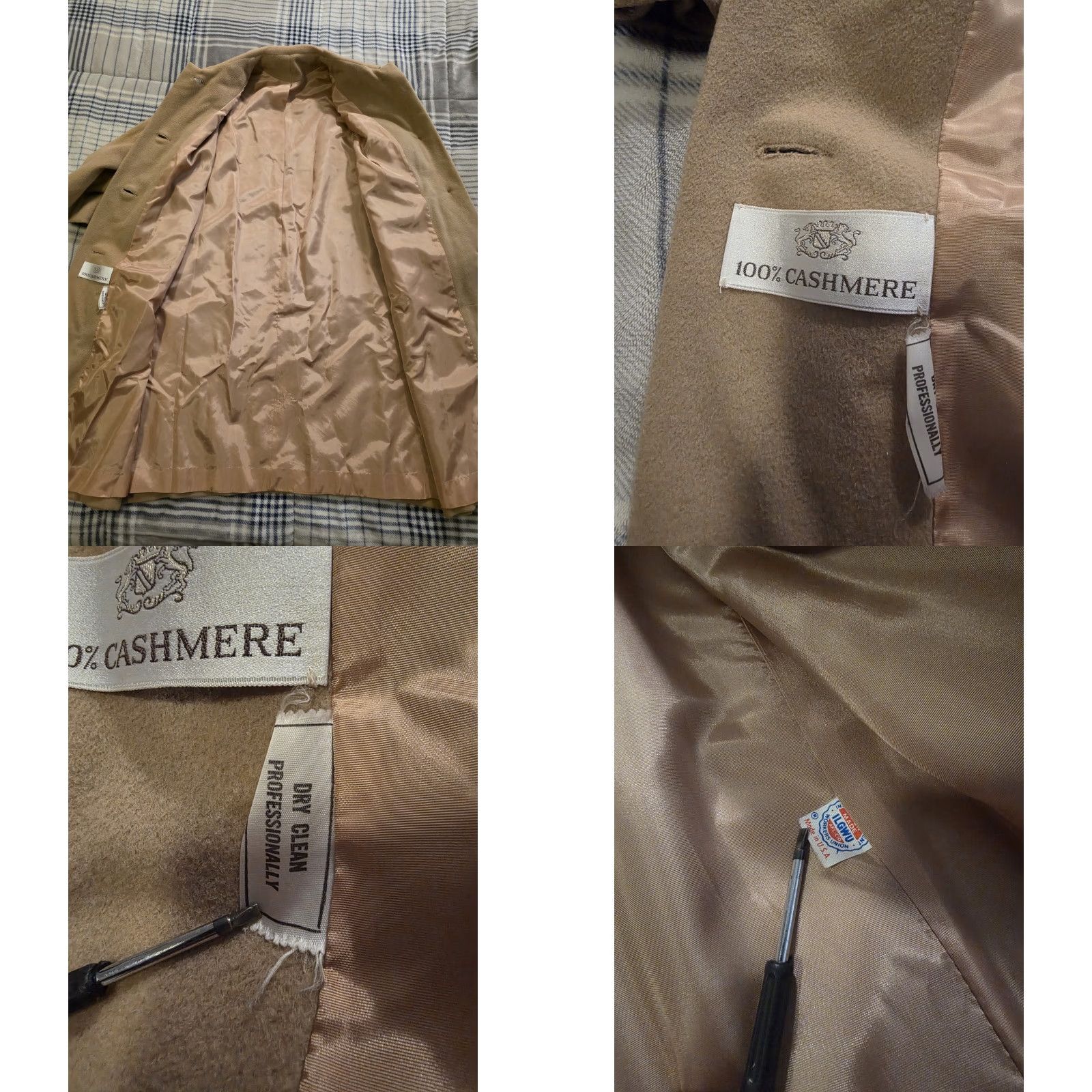 Camel VINTAGE UnionMade Coat Women's Long Camel Beige 100% Cashmere L/XL 1950s Size L / US 10 / IT 46 - 8 Thumbnail