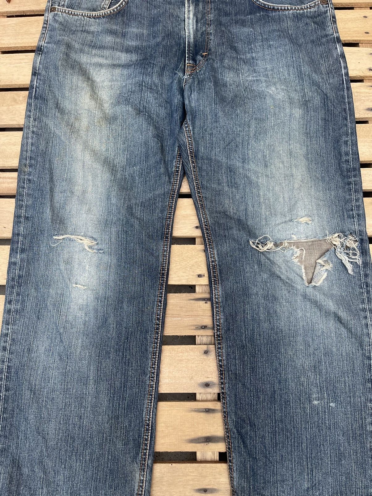 Edwin Vintage Edwin 503 Distressed Baggy Jeans Size US 40 / EU 56 - 8 Thumbnail