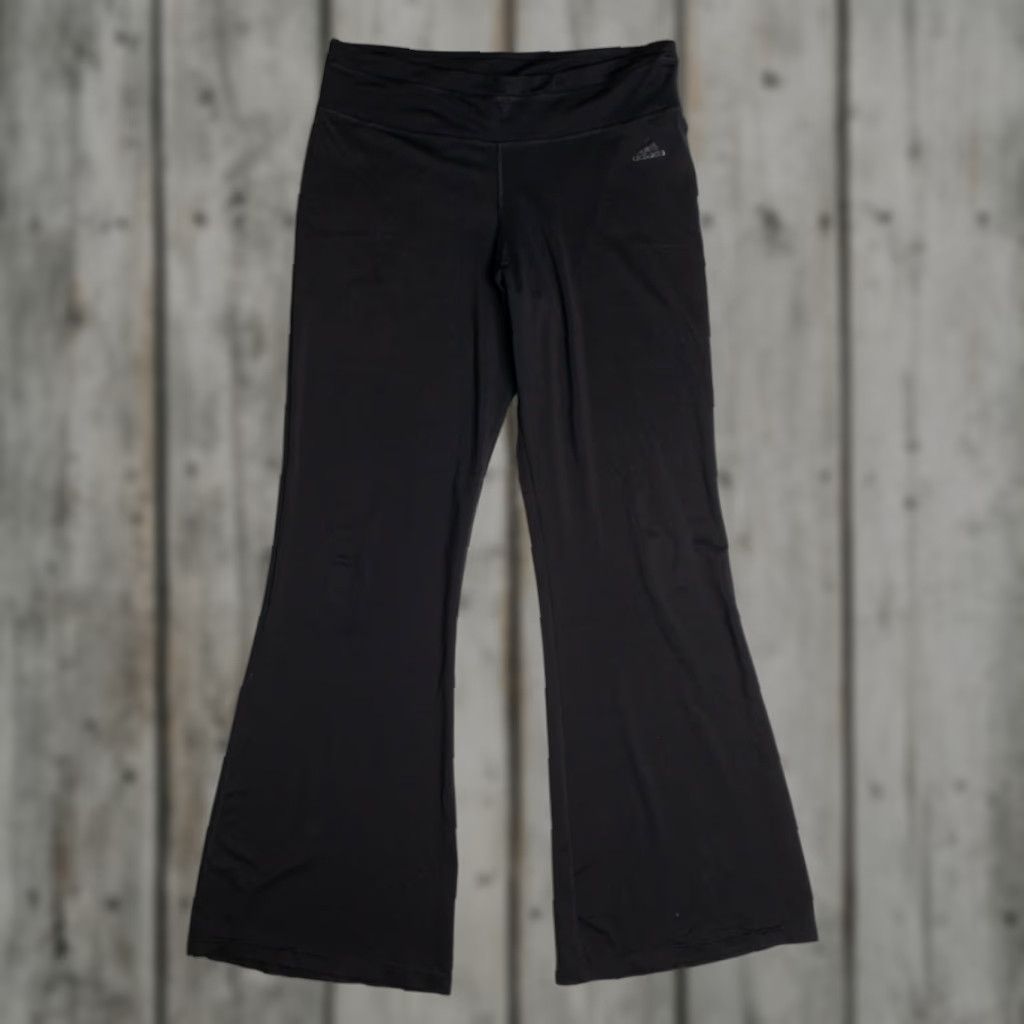 Adidas VINTAGE Adidas Track Pants Large Black Polyester Spandex Size US 33 - 1 Thumbnail