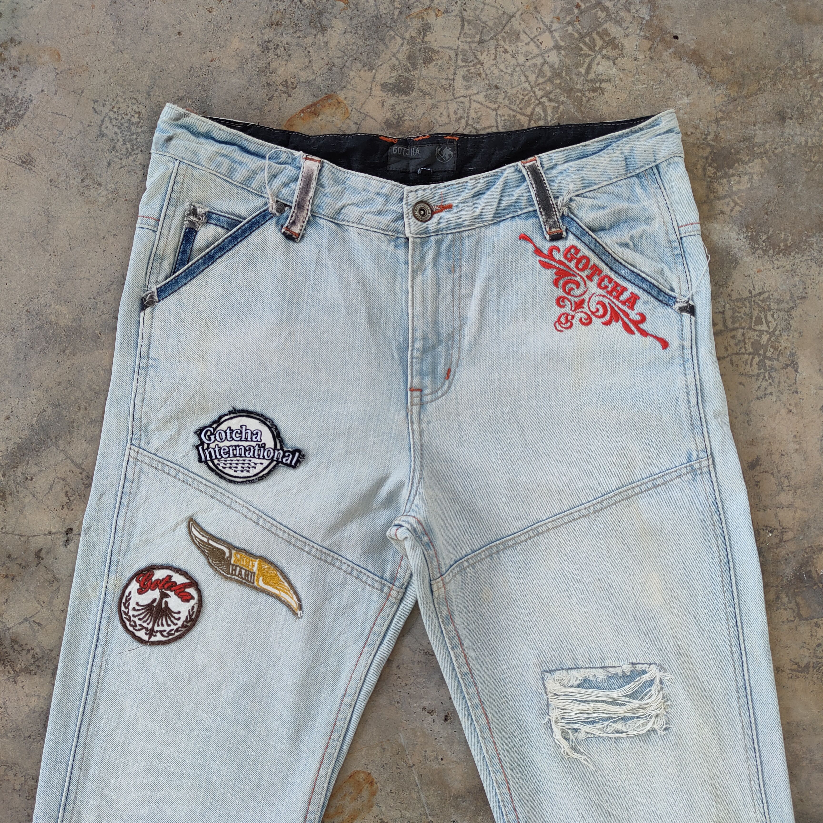 Vintage Gotcha patch light blue jeans pants