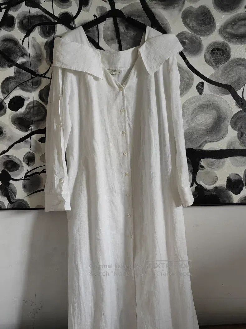 Fendi Linen White Dress