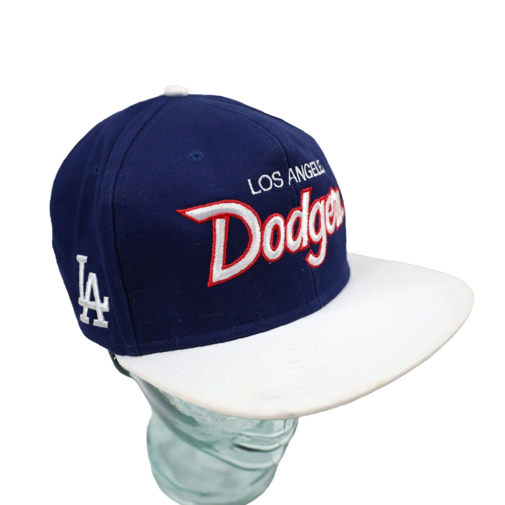Sports Specialties VINTAGE Sports Specialties Dodgers Script Spellout Snapback Hat Mens One Size Blue Dodgers Script Spellout Snapback Hat Size ONE SIZE - 3 Thumbnail