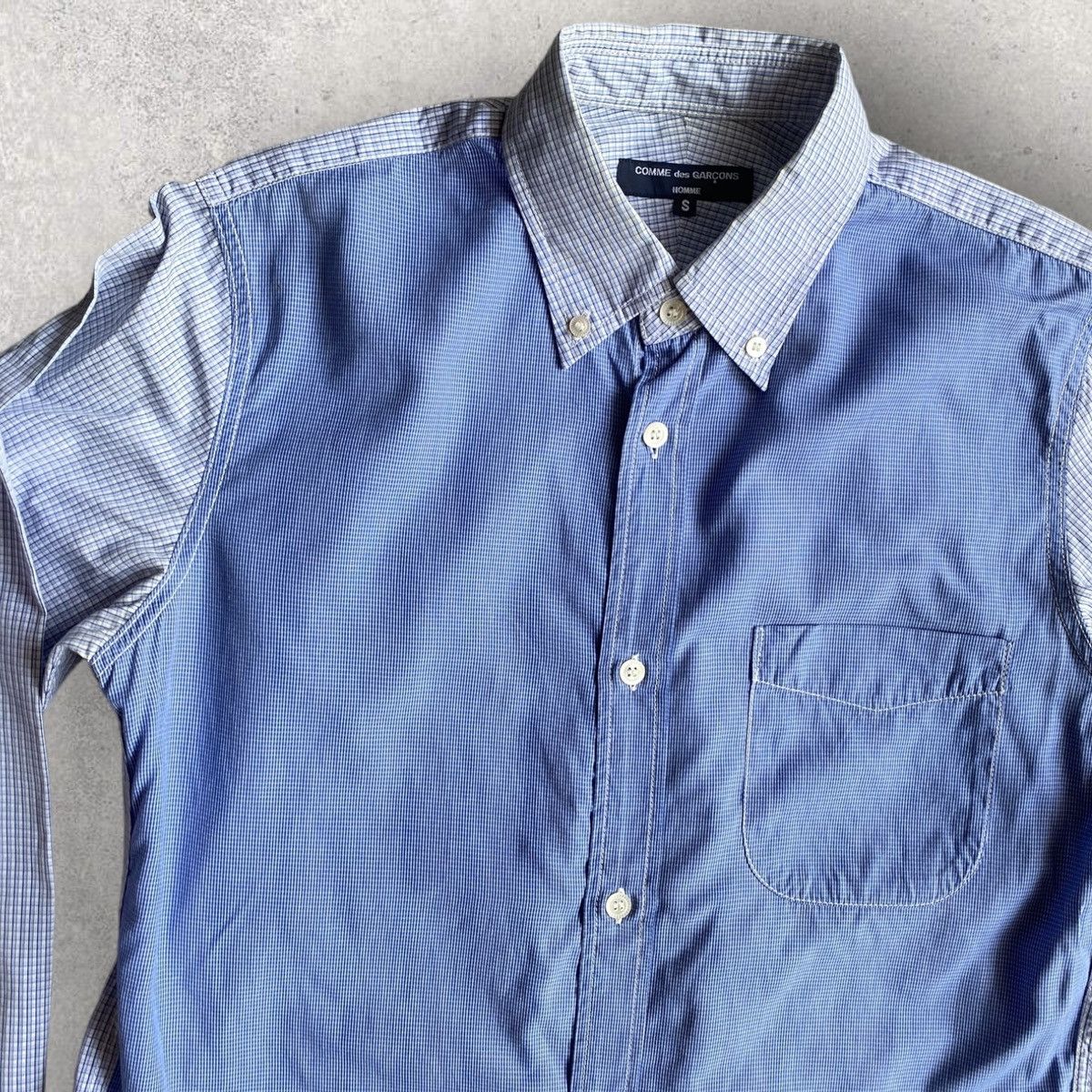 Comme des Garcons CDG Homme Contrast Blue Plaid Shirt Size US S / EU 44-46 / 1 - 1 Thumbnail