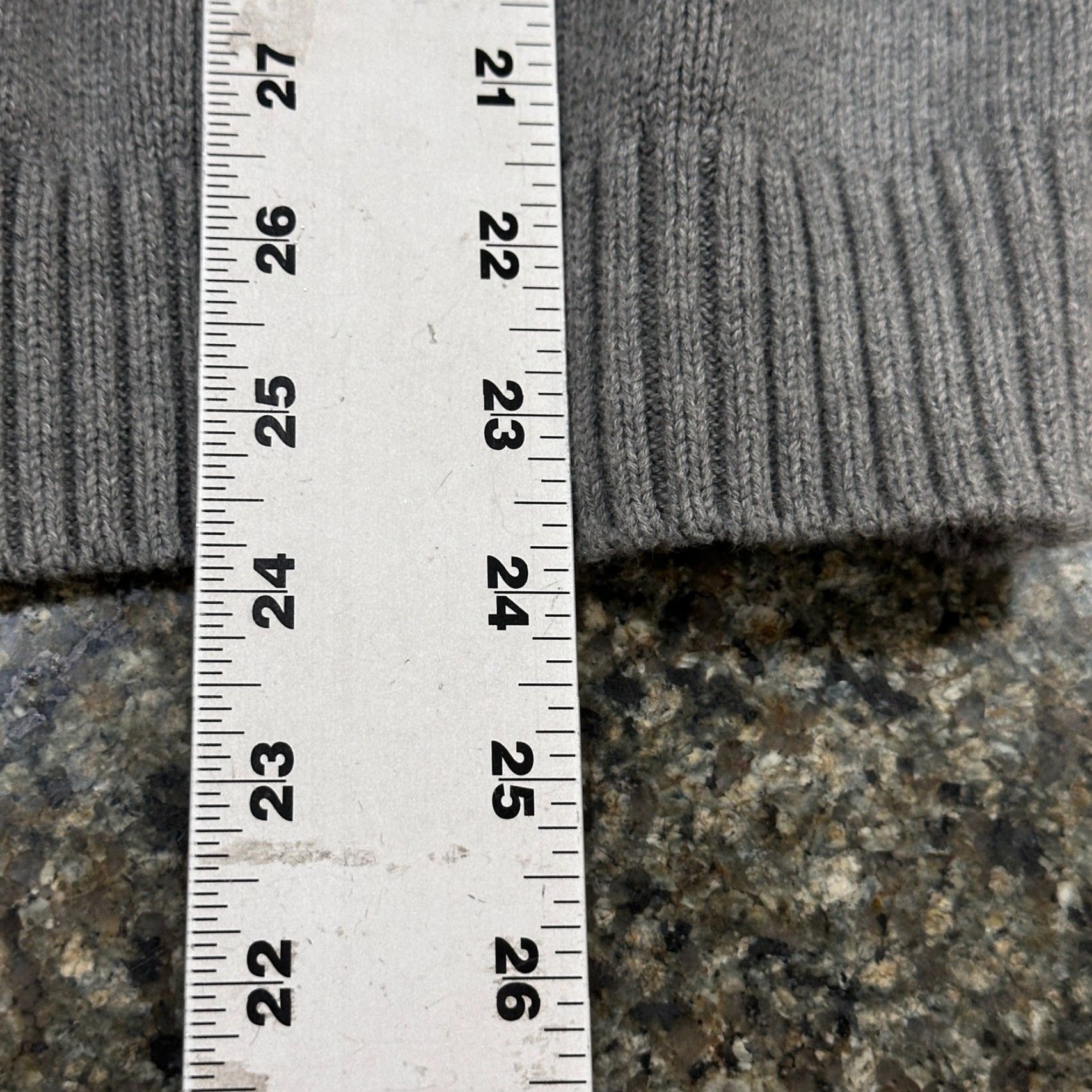 Vintage Tahari Sweater Womens XL Gray 100% Cotton Striped Pullover Mock Neck Long Sleeve Casual Preppy Academia) Size XL / US 12-14 / IT 48-50 - 4 Thumbnail